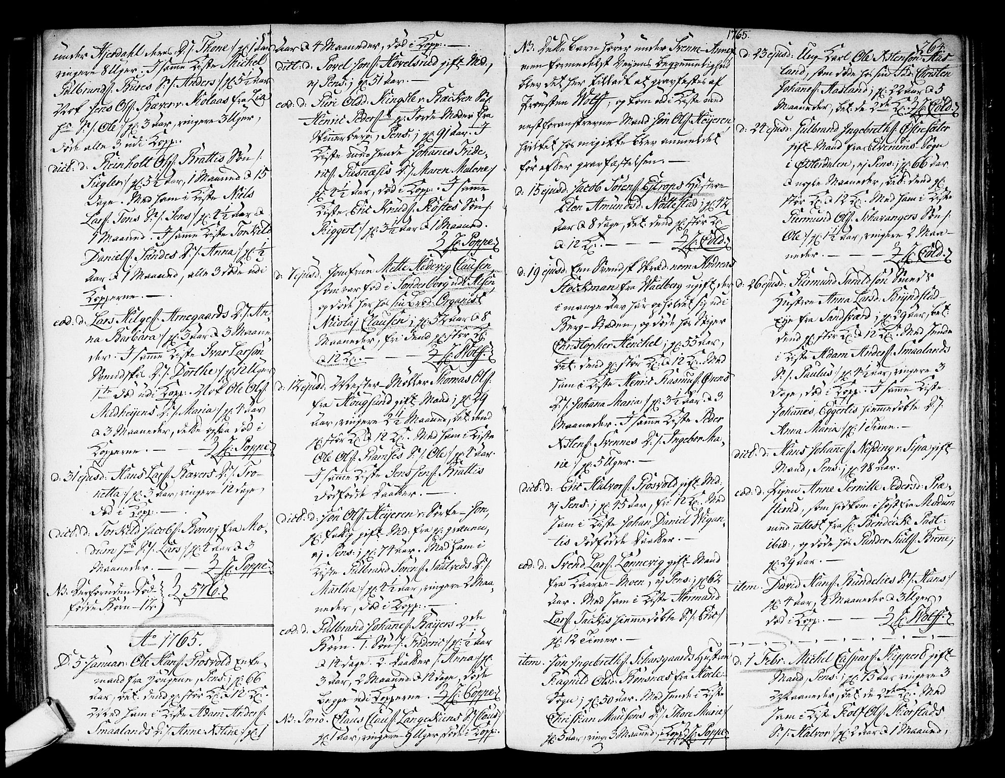 Kongsberg kirkebøker, SAKO/A-22/F/Fa/L0004: Parish register (official) no. I 4, 1756-1768, p. 264