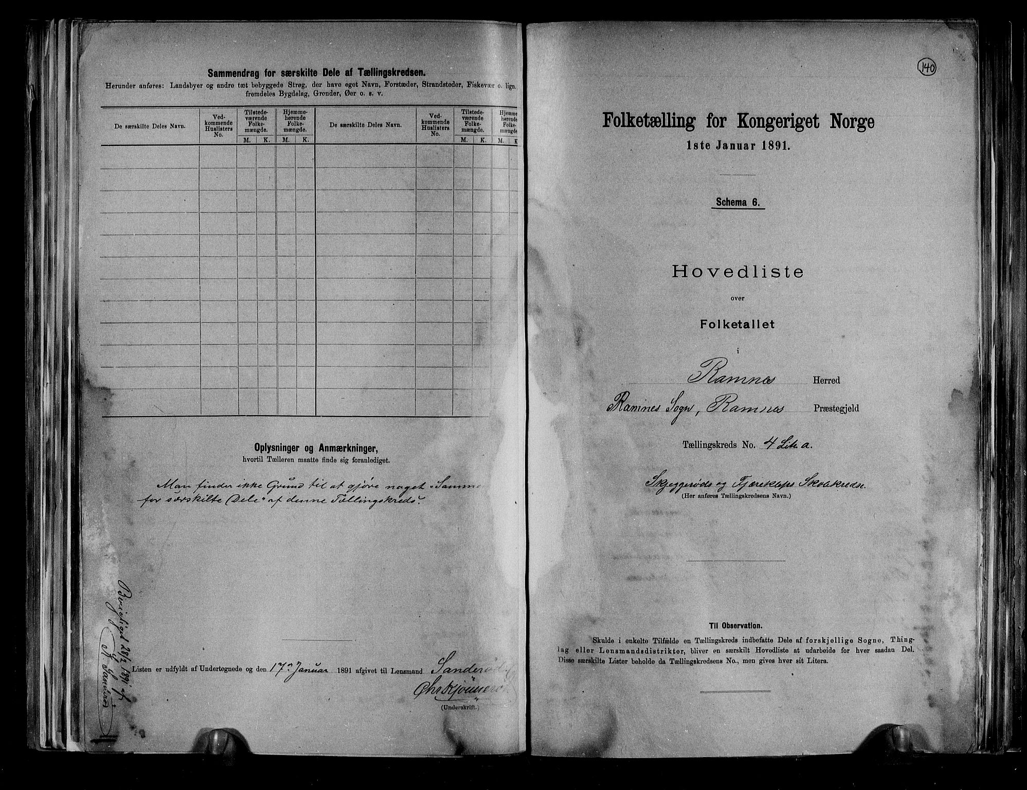 RA, 1891 census for 0718 Ramnes, 1891, p. 14