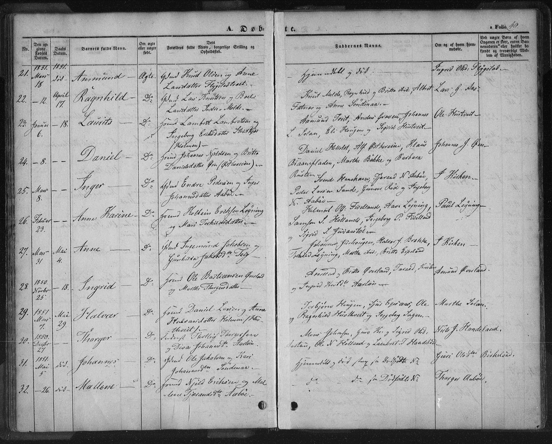 Sand sokneprestkontor, AV/SAST-A-101848/01/III/L0002: Parish register (official) no. A 2, 1838-1859, p. 49