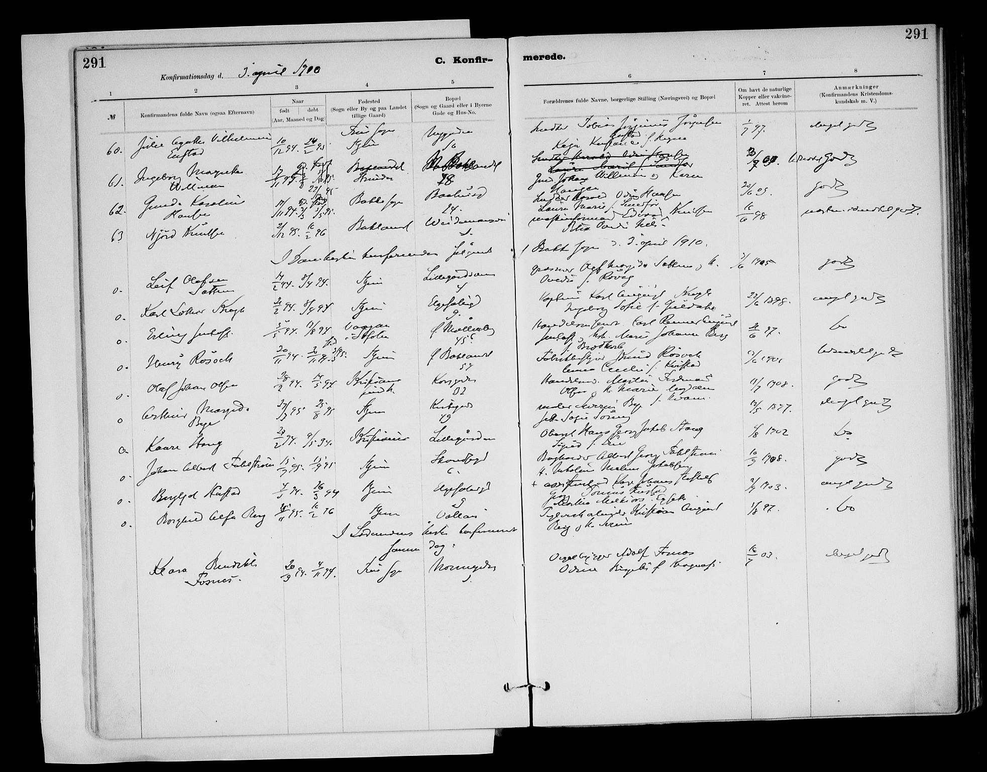 Ministerialprotokoller, klokkerbøker og fødselsregistre - Sør-Trøndelag, AV/SAT-A-1456/604/L0203: Parish register (official) no. 604A23, 1908-1916, p. 291