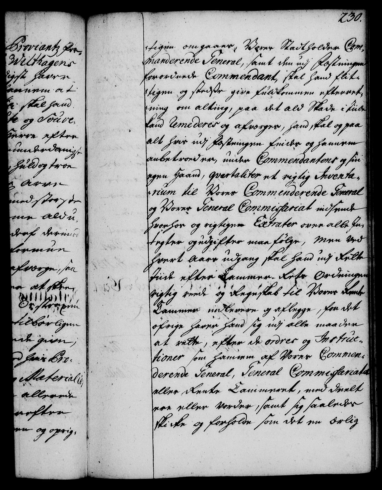 Rentekammeret, Kammerkanselliet, RA/EA-3111/G/Gg/Gge/L0002: Norsk bestallingsprotokoll med register (merket RK 53.26), 1730-1744, p. 230