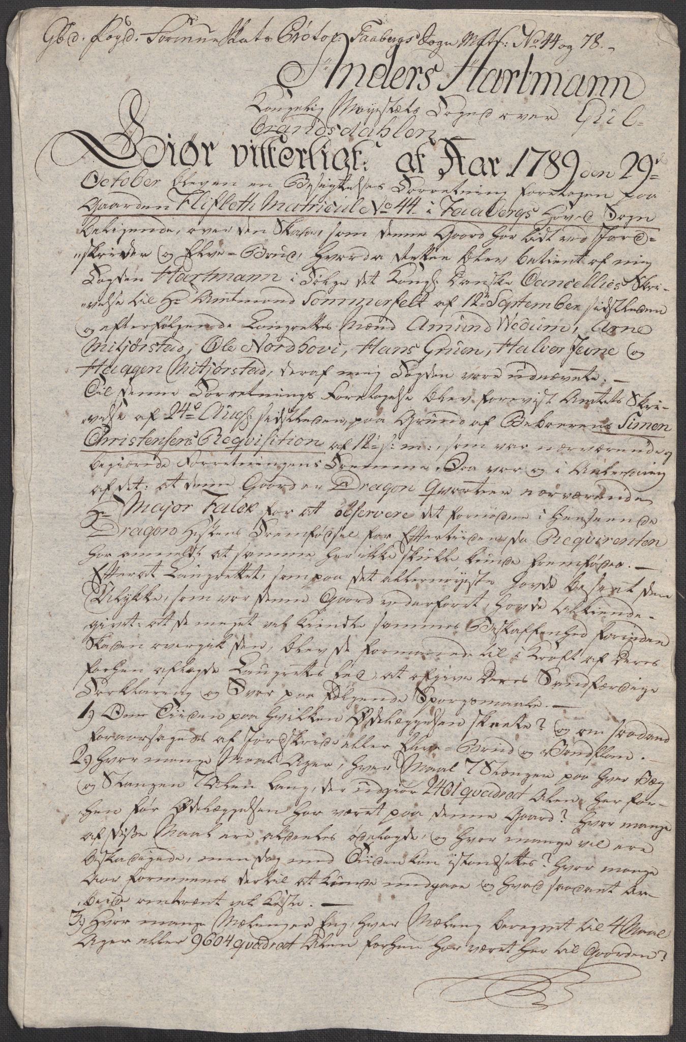 Rentekammeret inntil 1814, Reviderte regnskaper, Mindre regnskaper, AV/RA-EA-4068/Rf/Rfe/L0010: Fosen fogderi, Gudbrandsdalen fogderi, 1789, p. 129