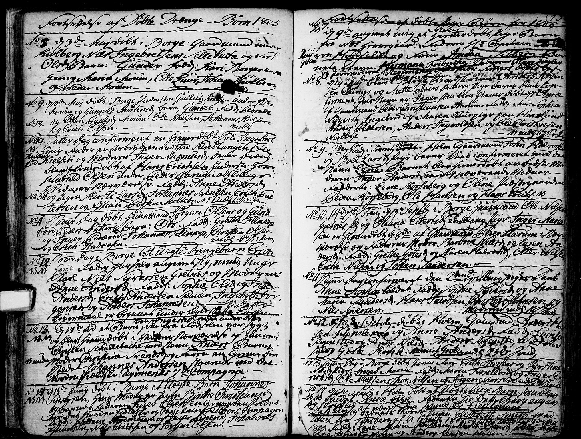 Borge prestekontor Kirkebøker, SAO/A-10903/F/Fa/L0002: Parish register (official) no. I 2, 1791-1817, p. 43