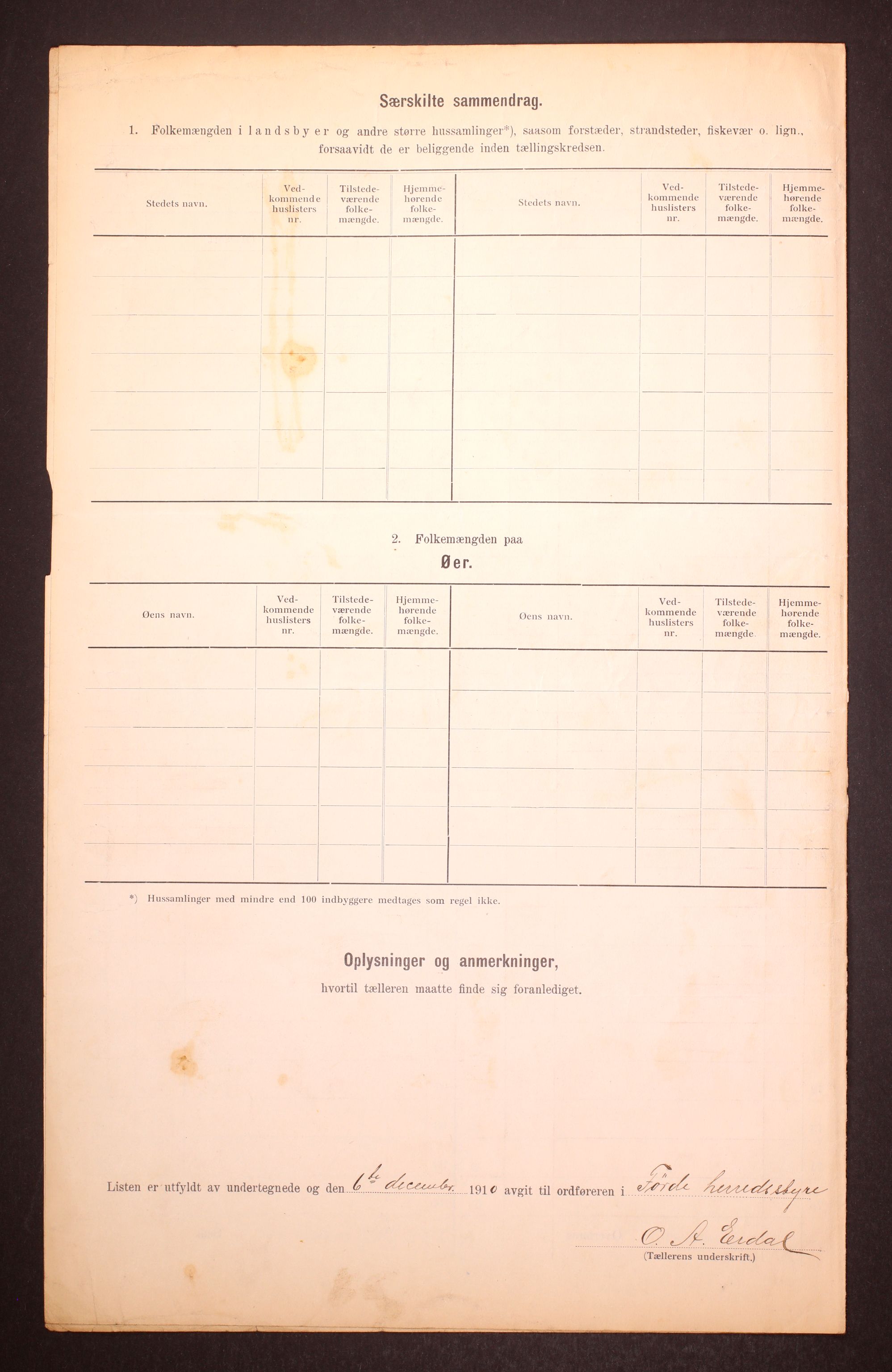 RA, 1910 census for Førde, 1910, p. 8