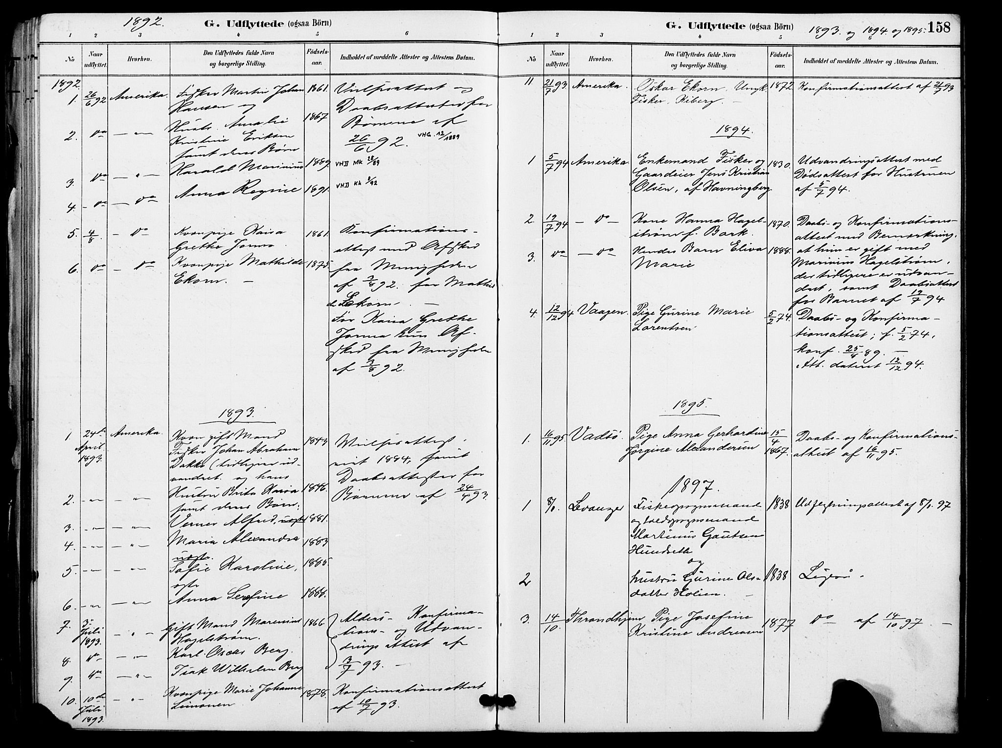 Vardø sokneprestkontor, SATØ/S-1332/H/Ha/L0009kirke: Parish register (official) no. 9, 1887-1898, p. 158