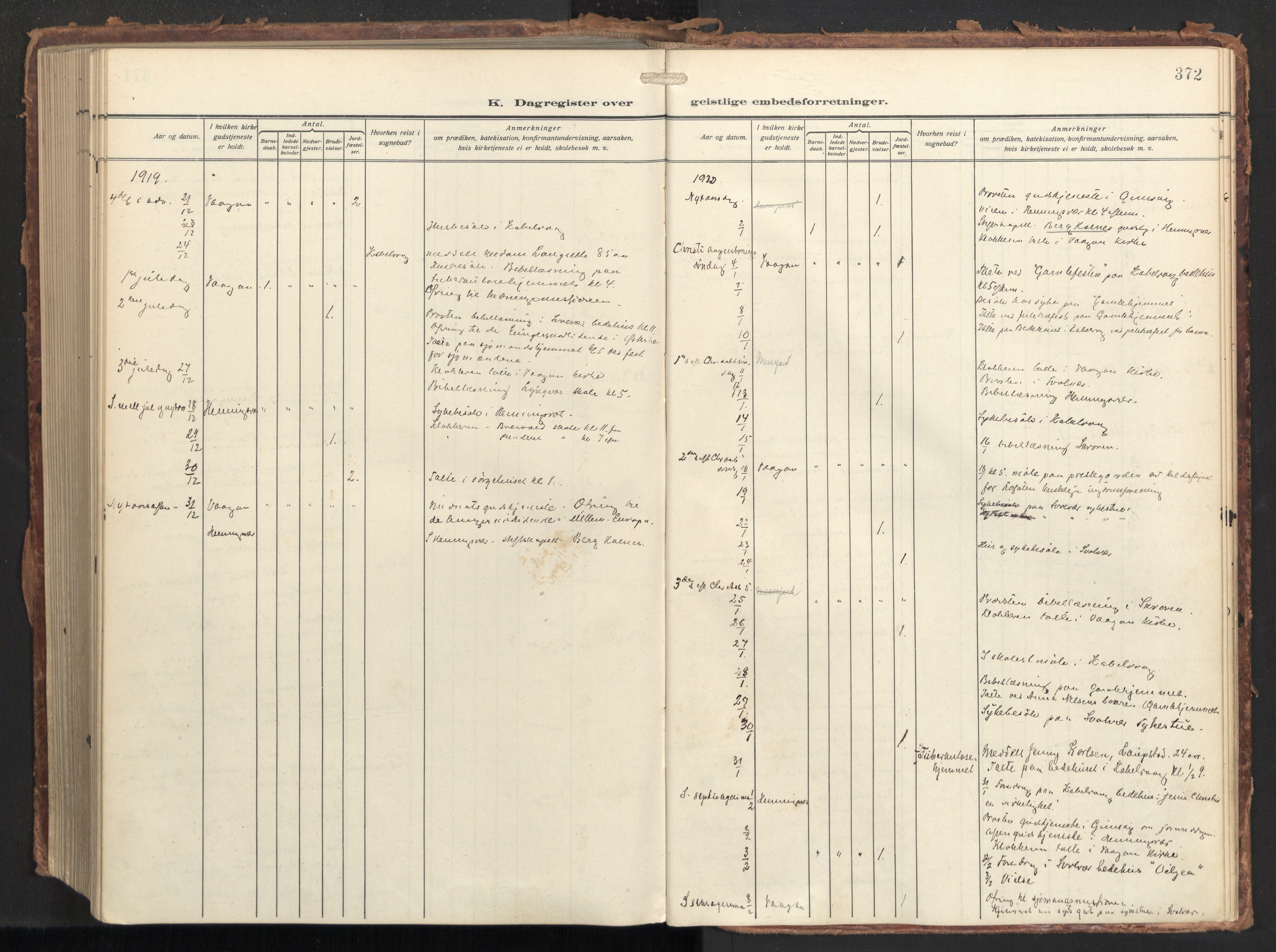 Ministerialprotokoller, klokkerbøker og fødselsregistre - Nordland, AV/SAT-A-1459/874/L1064: Parish register (official) no. 874A08, 1915-1926, p. 372