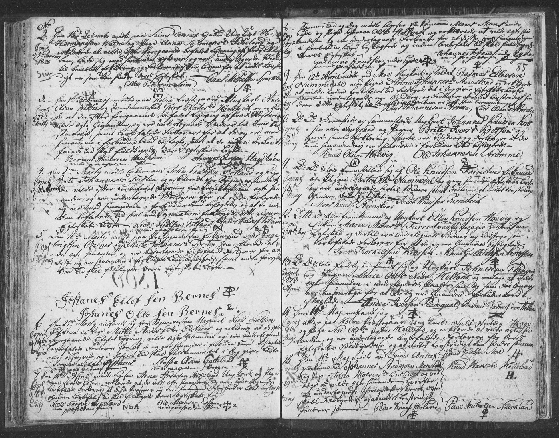 Hosanger sokneprestembete, SAB/A-75801/H/Haa: Parish register (official) no. A 3, 1793-1811, p. 84b-85a