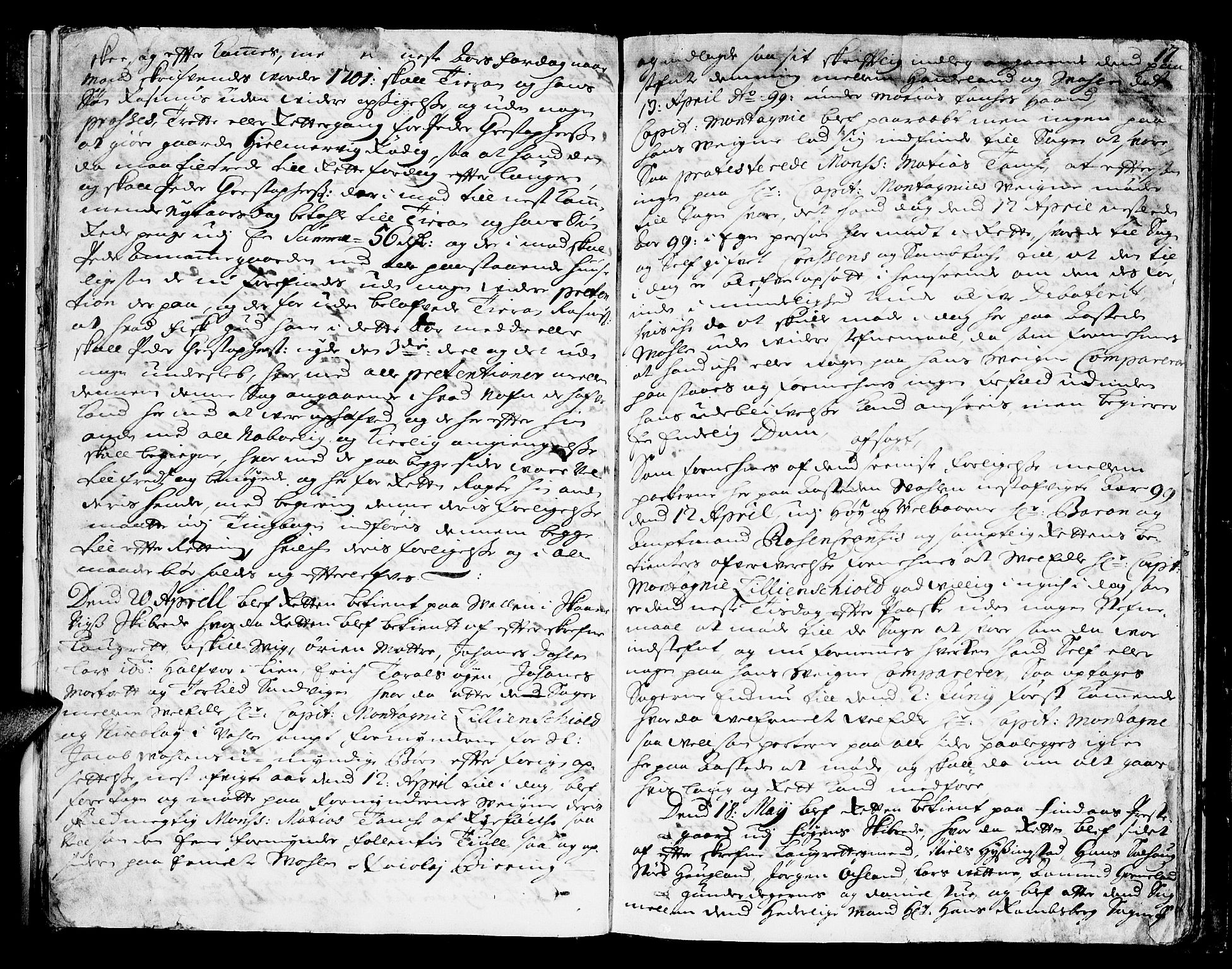 Sunnhordland sorenskrivar, AV/SAB-A-2401/1/F/Faa/L0024: Tingbøker, 1700, p. 16b-17a