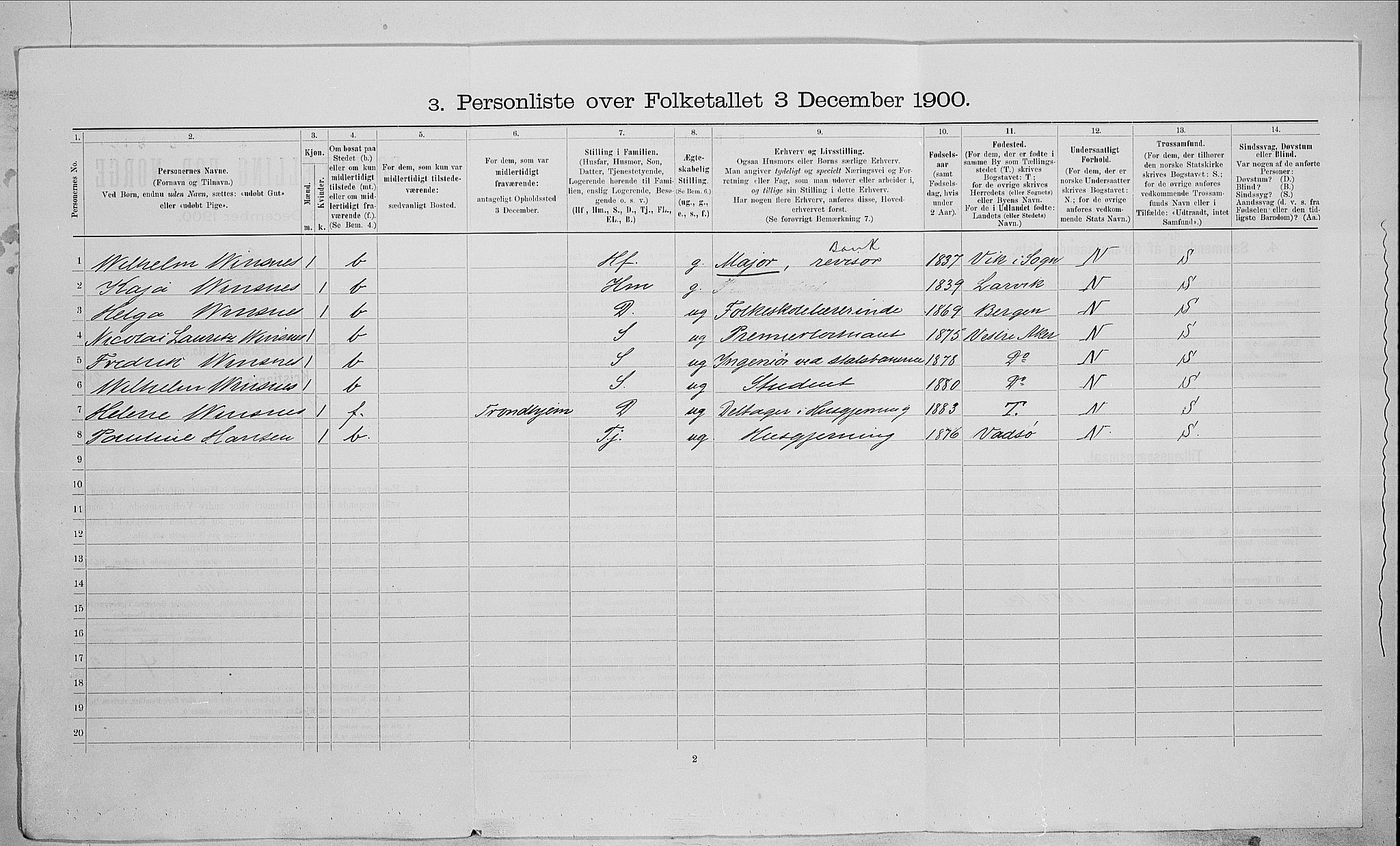 SAO, 1900 census for Kristiania, 1900, p. 73167