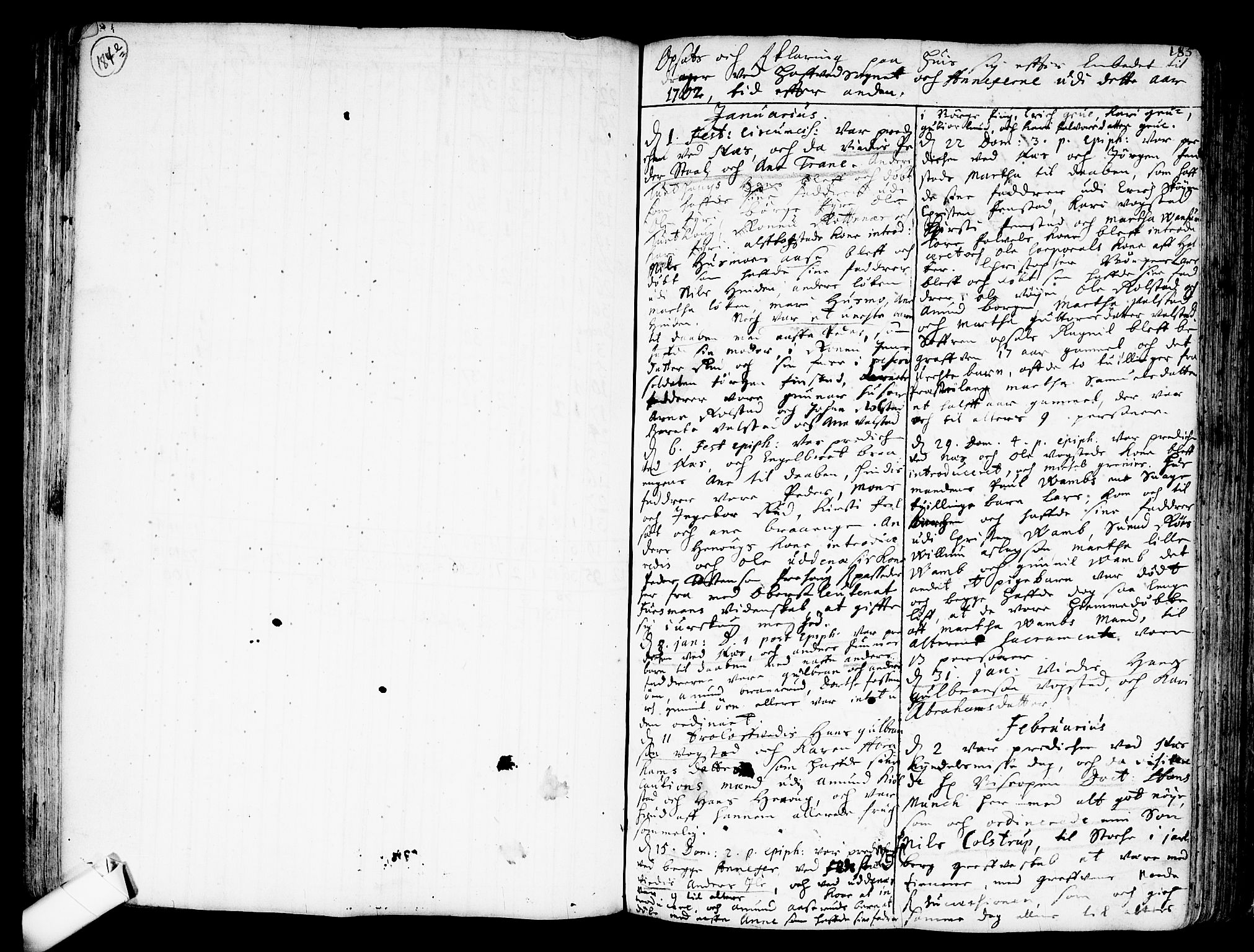 Nes prestekontor Kirkebøker, AV/SAO-A-10410/F/Fa/L0001: Parish register (official) no. I 1, 1689-1716, p. 185