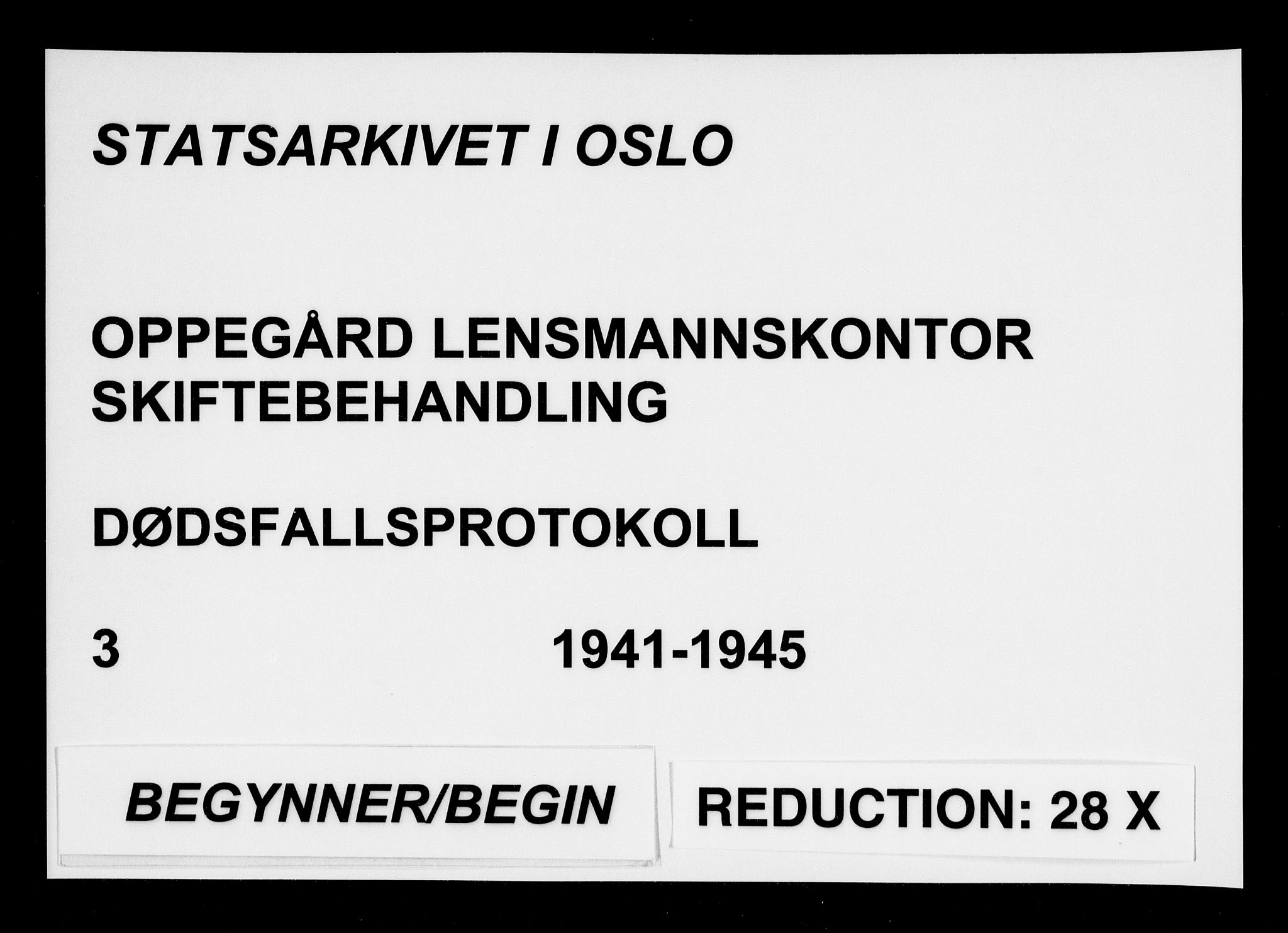 Oppegård lensmannskontor, AV/SAO-A-10186/H/Ha/L0003: Dødsfallsprotokoll, 1941-1945