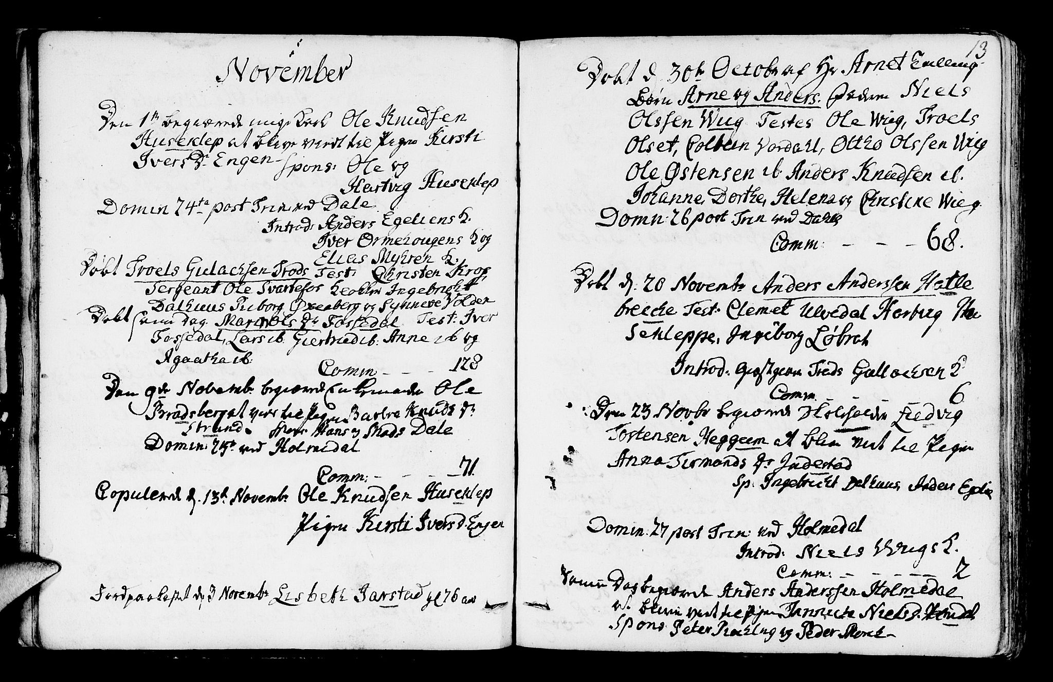 Fjaler sokneprestembete, AV/SAB-A-79801/H/Haa/Haaa/L0003: Parish register (official) no. A 3, 1799-1814, p. 13