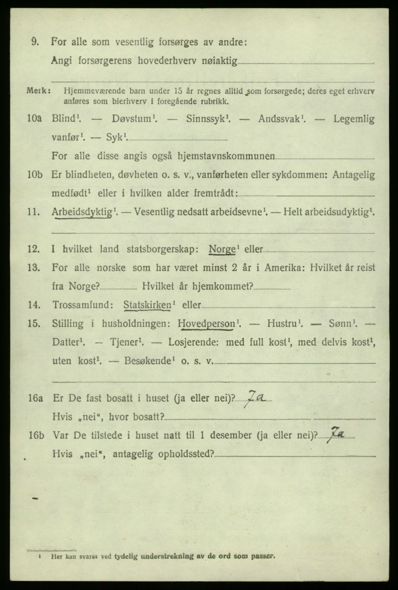 SAB, 1920 census for Gulen, 1920, p. 2096