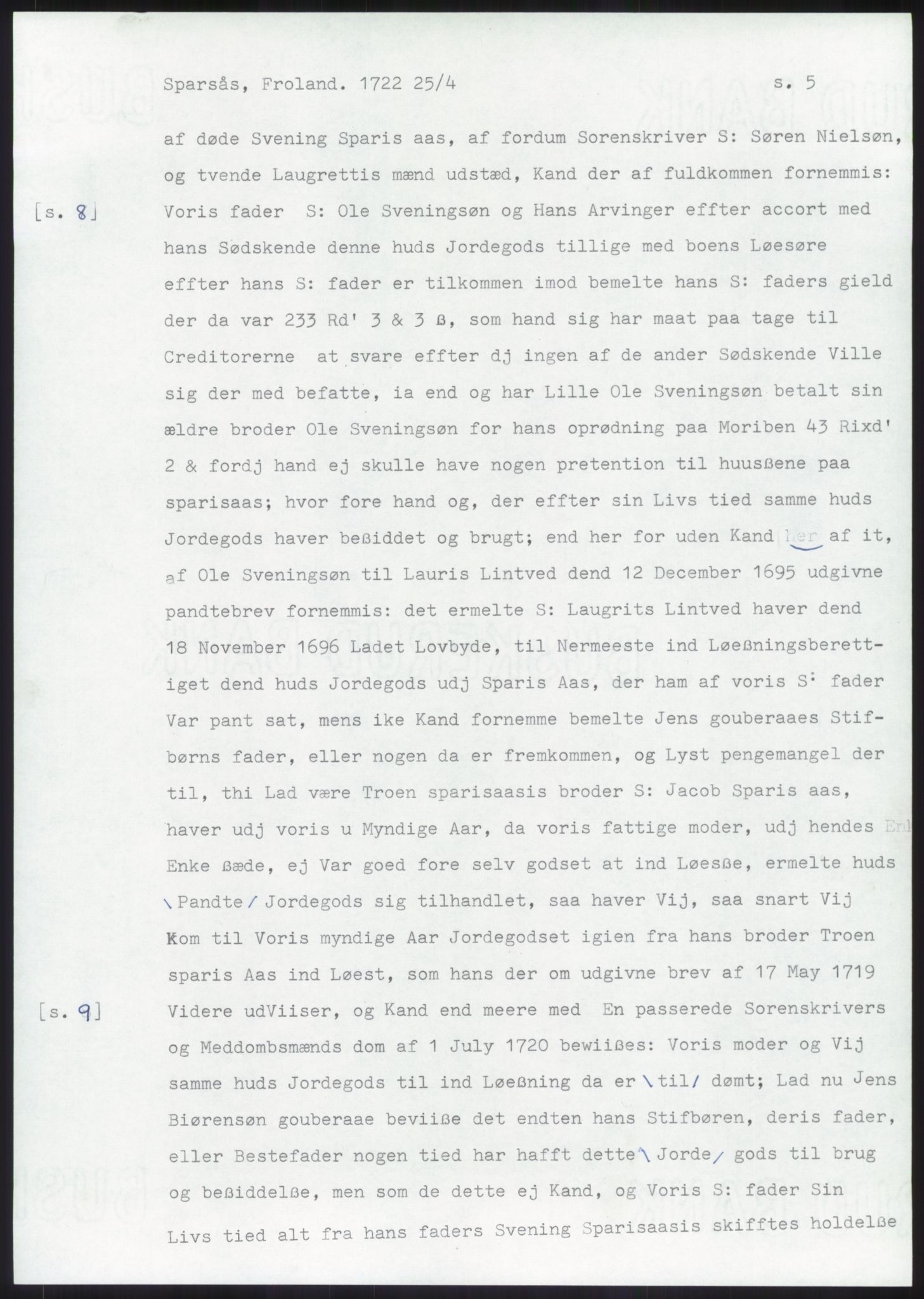 Samlinger til kildeutgivelse, Diplomavskriftsamlingen, AV/RA-EA-4053/H/Ha, p. 855