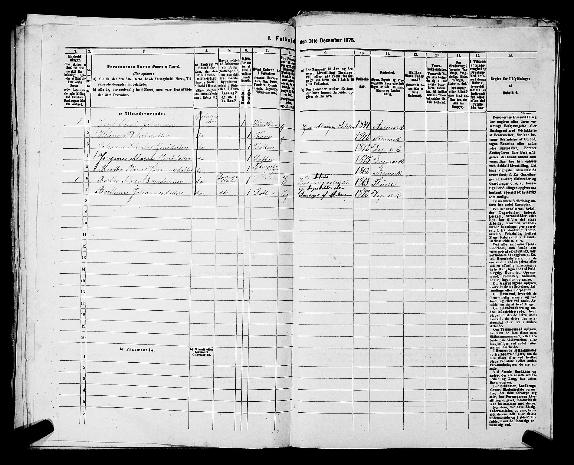 RA, 1875 census for 0128P Rakkestad, 1875, p. 1835