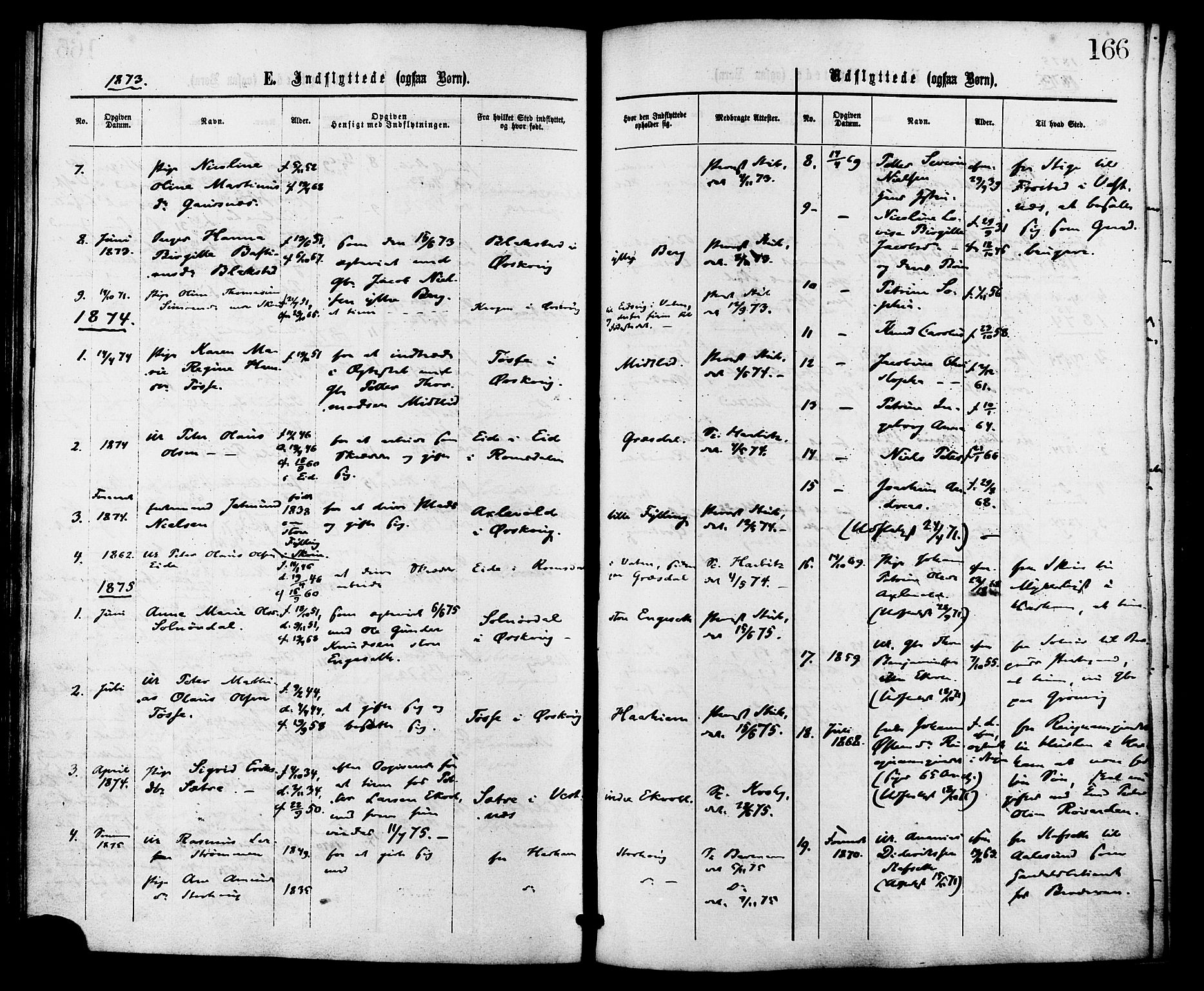 Ministerialprotokoller, klokkerbøker og fødselsregistre - Møre og Romsdal, AV/SAT-A-1454/524/L0355: Parish register (official) no. 524A07, 1864-1879, p. 166