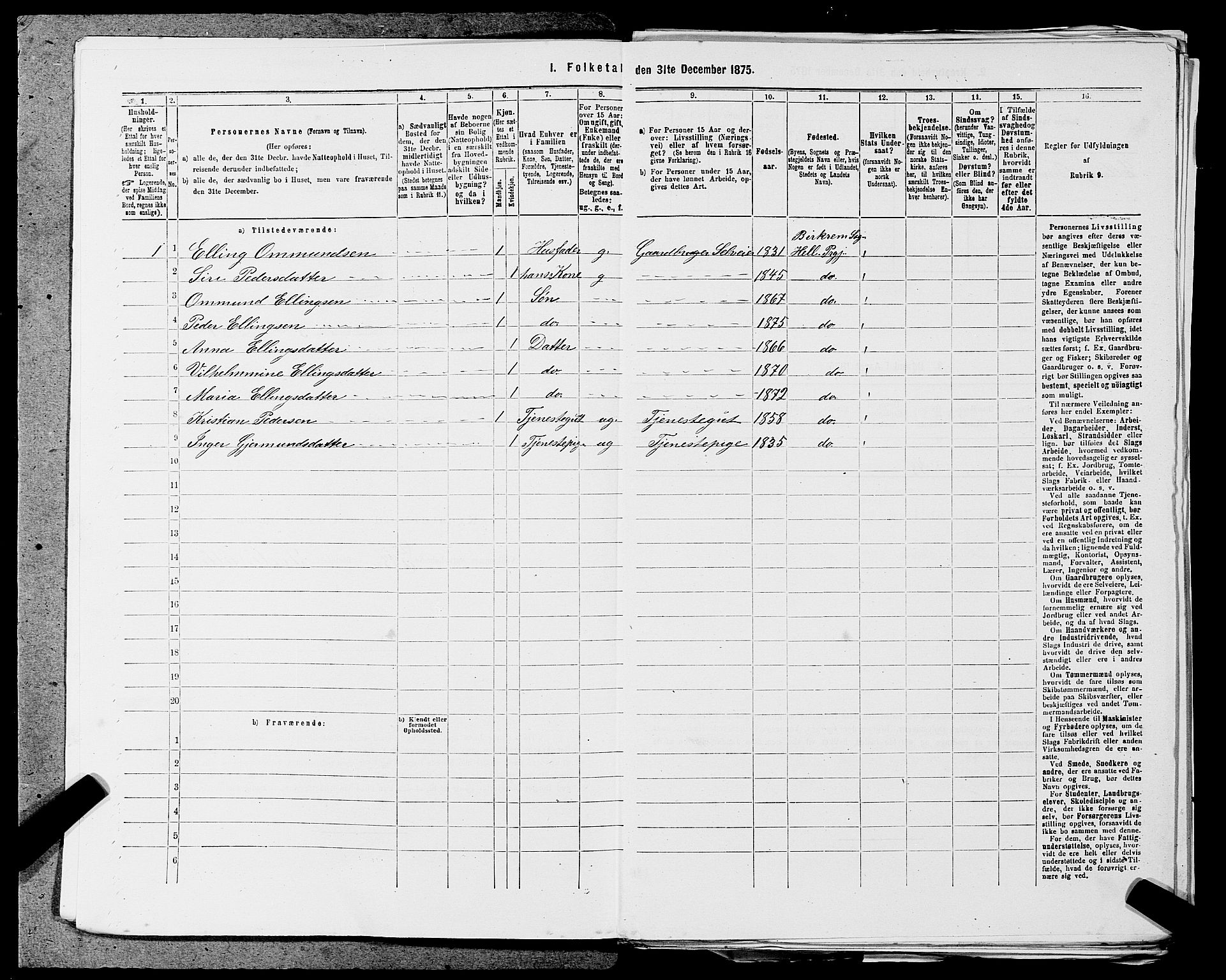 SAST, 1875 census for 1115P Helleland, 1875, p. 780