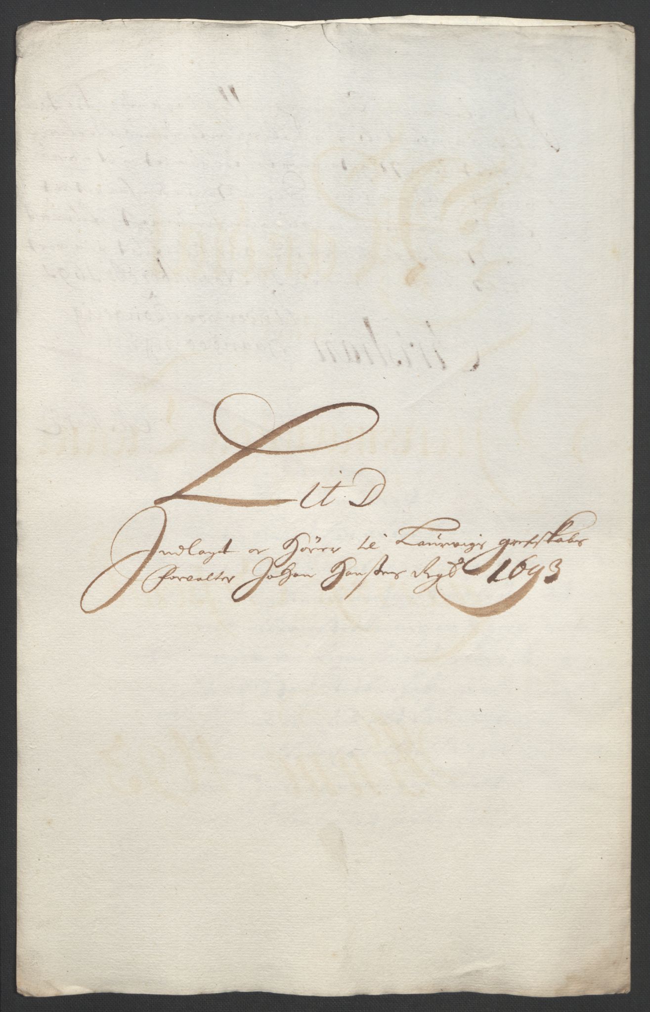 Rentekammeret inntil 1814, Reviderte regnskaper, Fogderegnskap, AV/RA-EA-4092/R33/L1974: Fogderegnskap Larvik grevskap, 1693-1695, p. 63