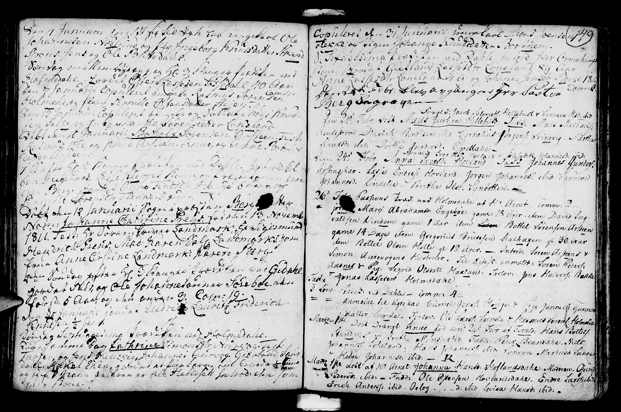 Fjaler sokneprestembete, SAB/A-79801/H/Haa/Haaa/L0003: Parish register (official) no. A 3, 1799-1814, p. 149