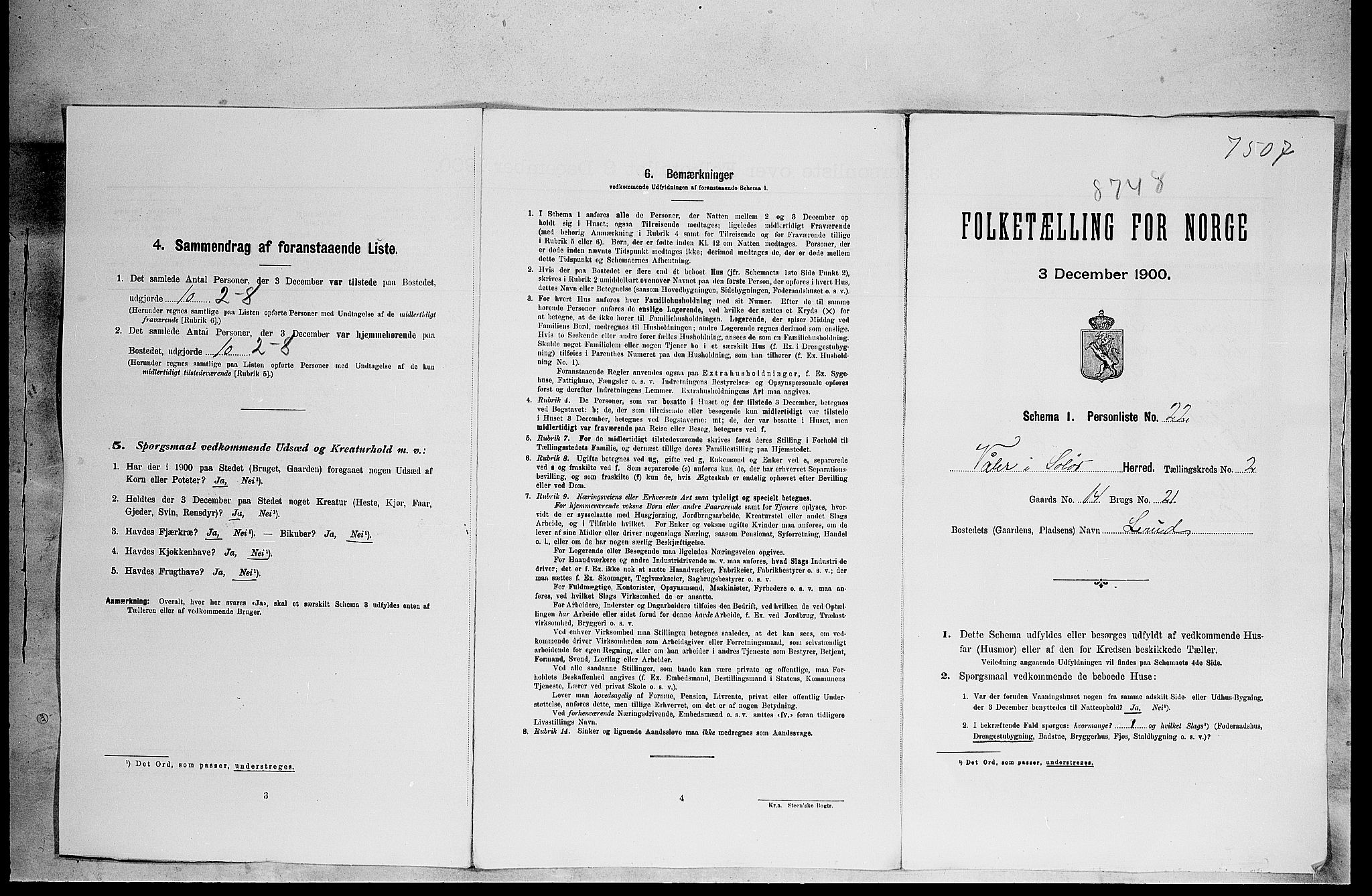 SAH, 1900 census for Våler, 1900, p. 51