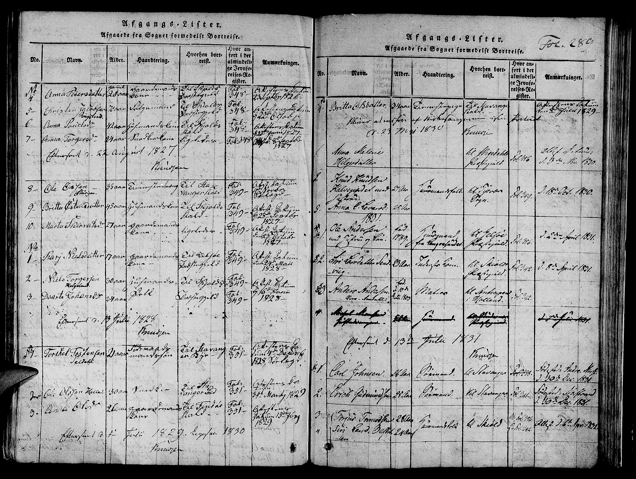 Nedstrand sokneprestkontor, AV/SAST-A-101841/01/IV: Parish register (official) no. A 6, 1816-1838, p. 289