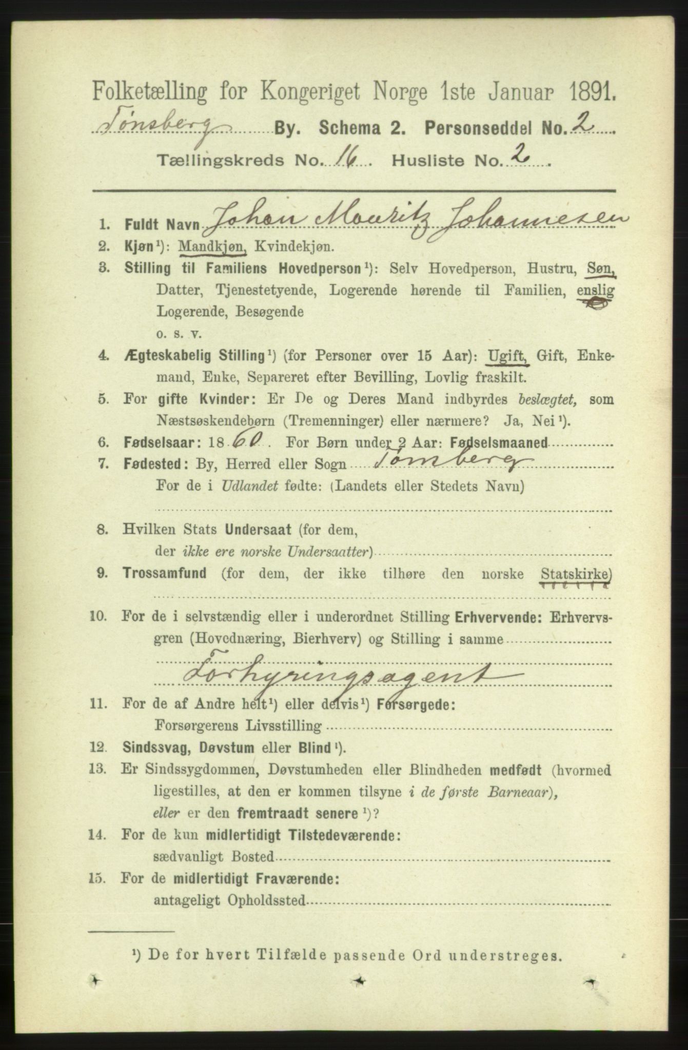 RA, 1891 census for 0705 Tønsberg, 1891, p. 4796