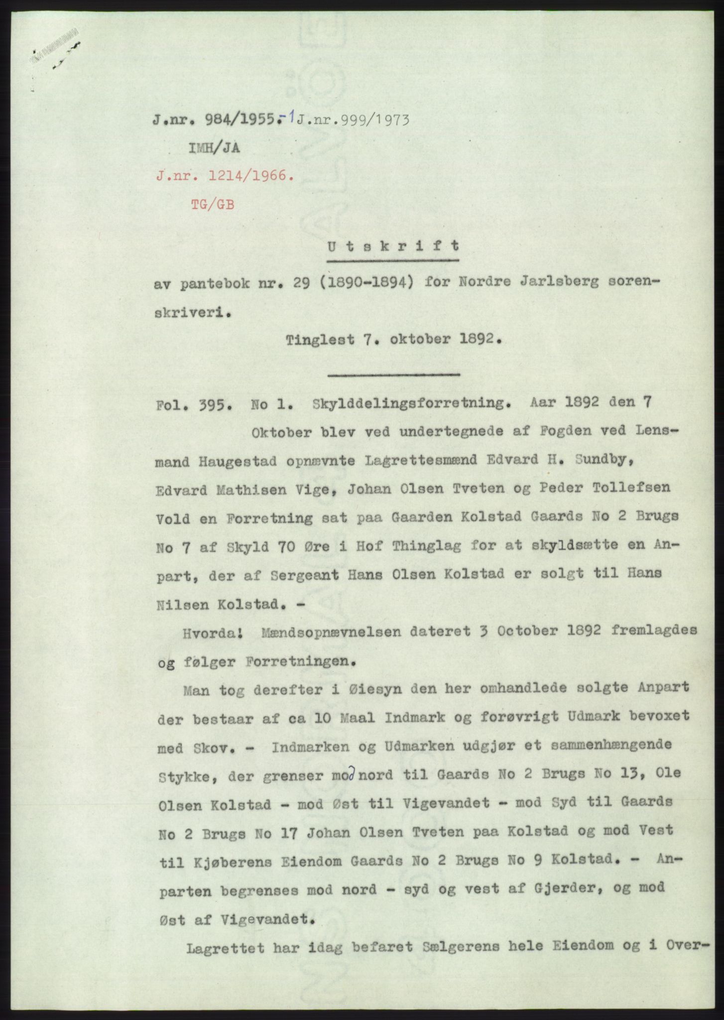 Statsarkivet i Kongsberg, SAKO/A-0001, 1955, p. 233