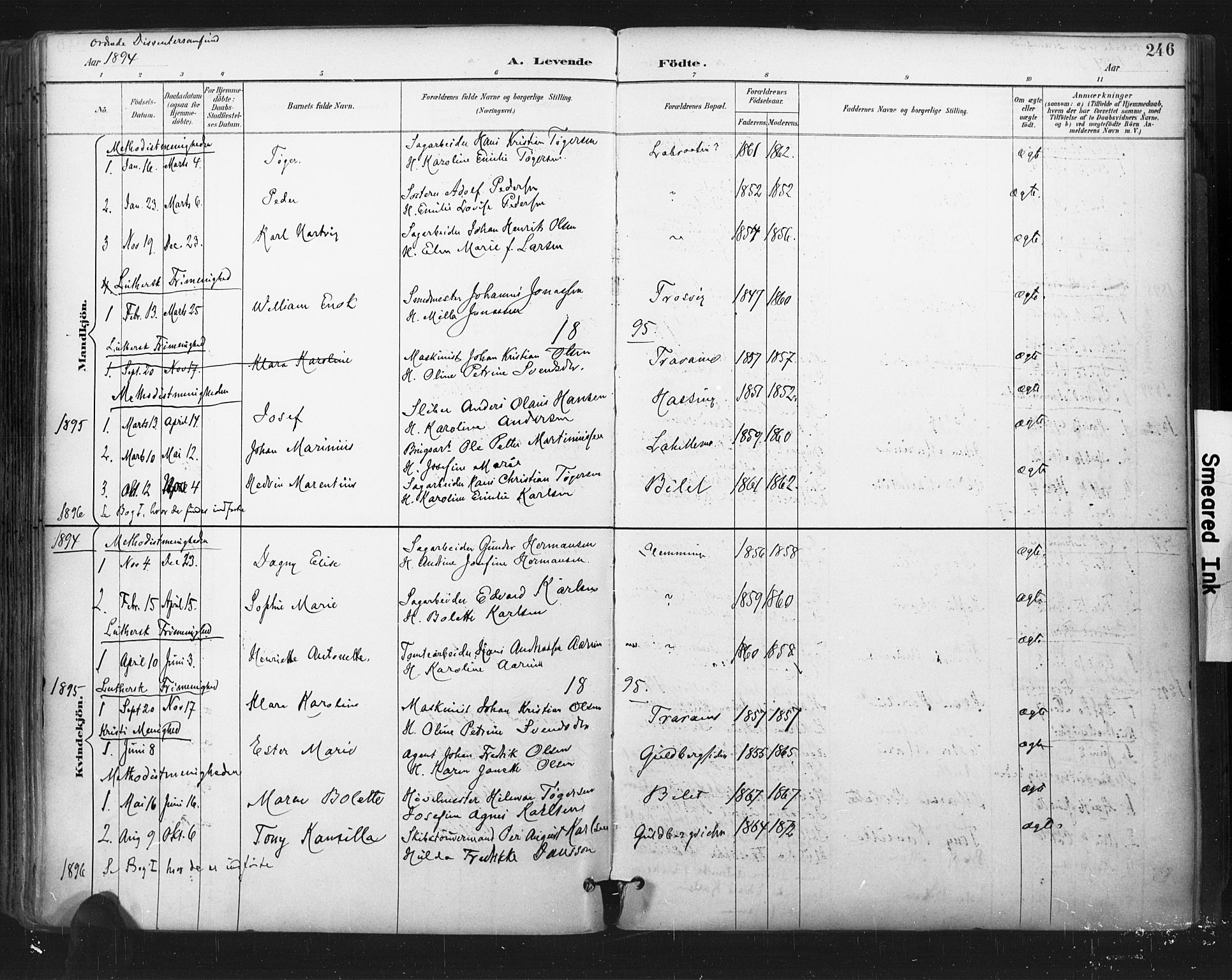Glemmen prestekontor Kirkebøker, SAO/A-10908/F/Fa/L0013: Parish register (official) no. 13, 1892-1907, p. 246