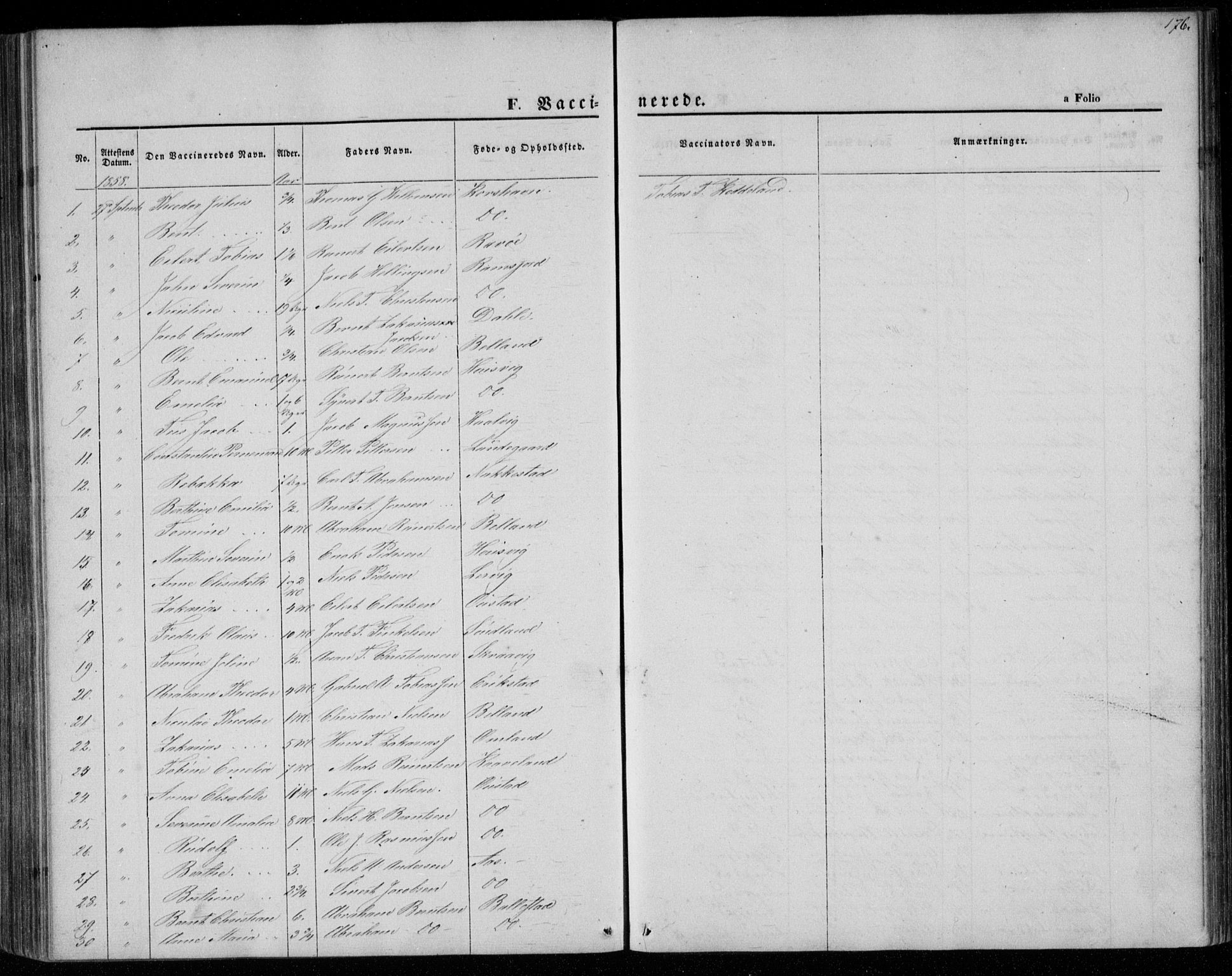 Lyngdal sokneprestkontor, SAK/1111-0029/F/Fa/Faa/L0002: Parish register (official) no. A 2, 1858-1870, p. 176