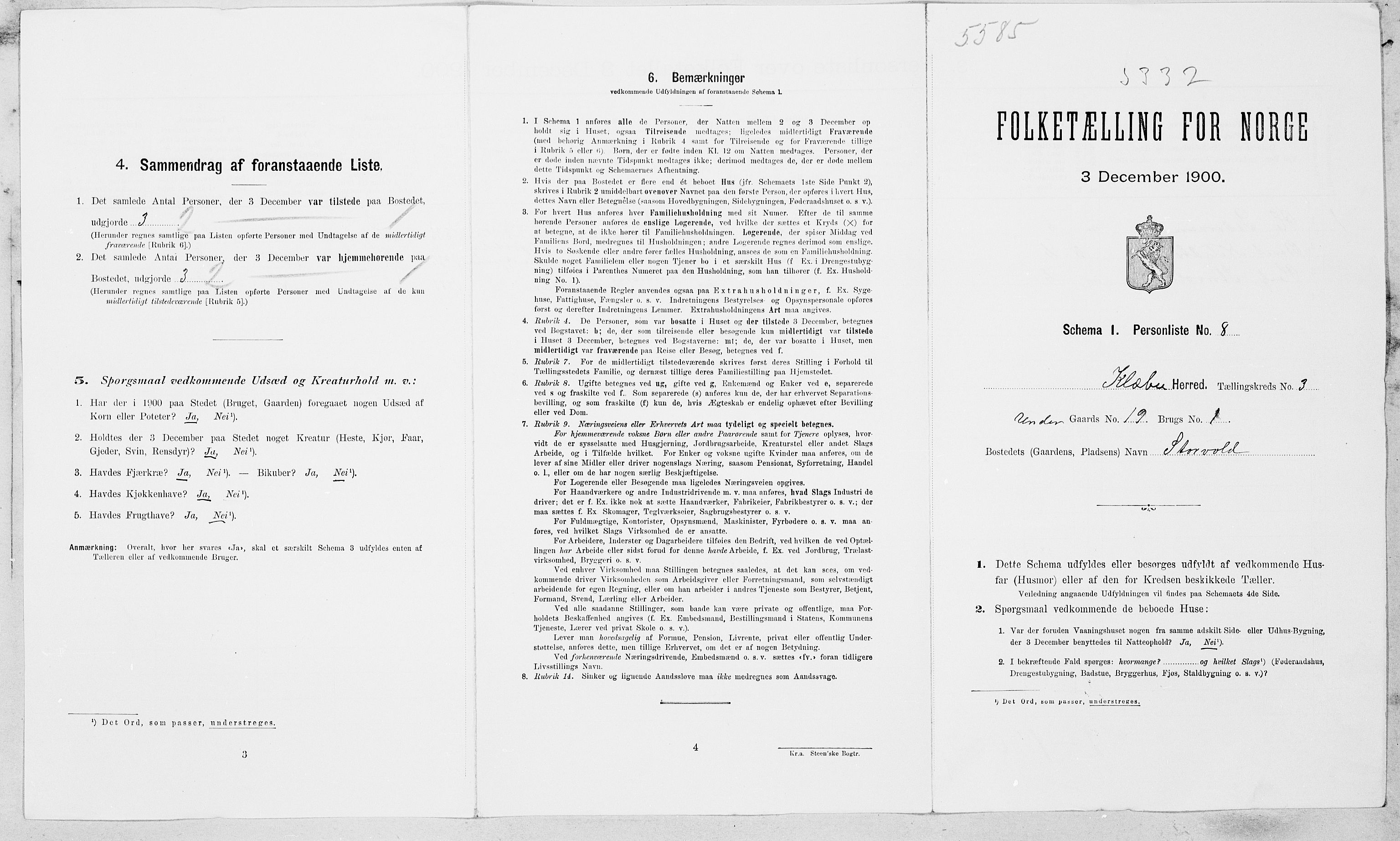 SAT, 1900 census for Klæbu, 1900, p. 18