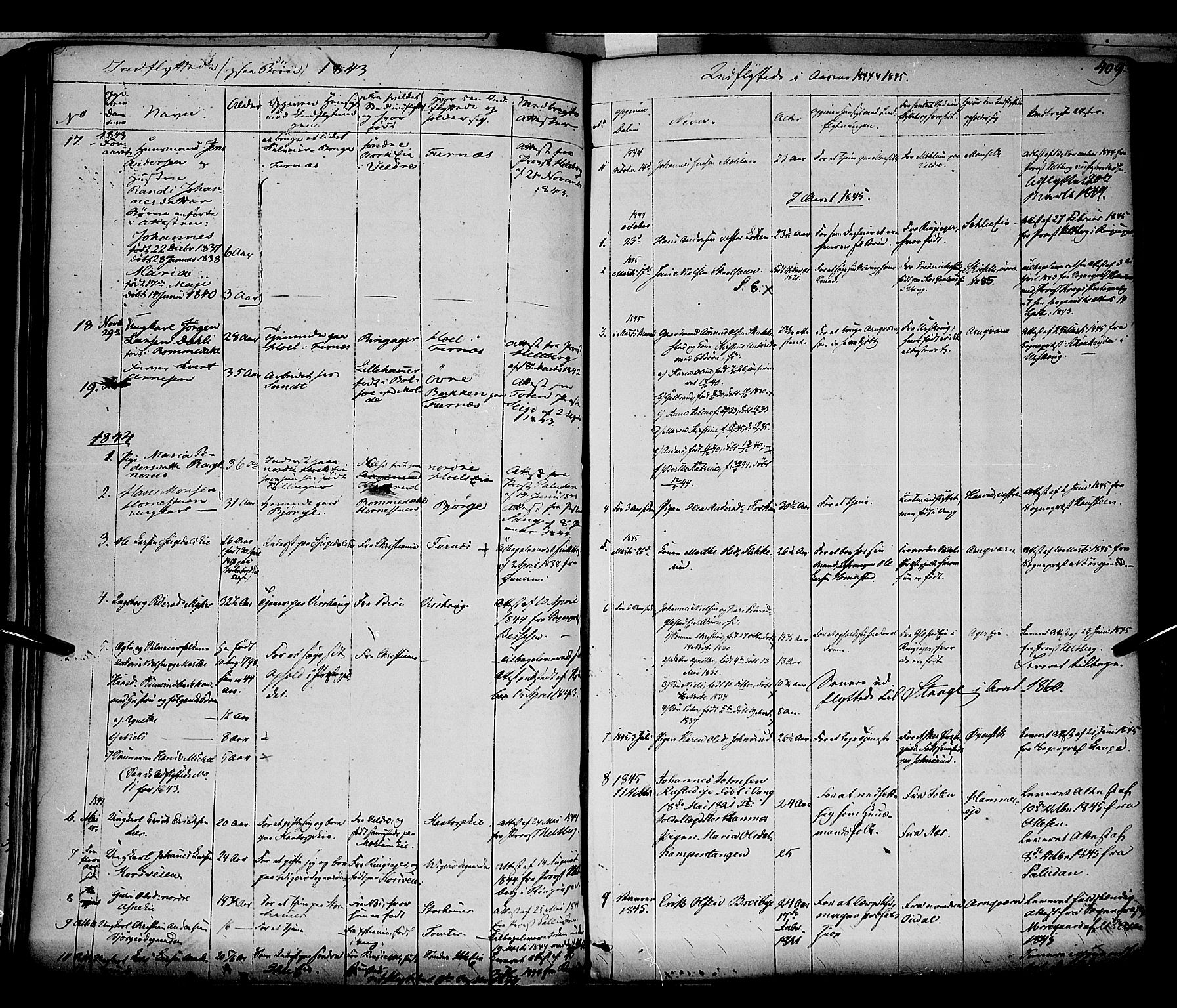 Vang prestekontor, Hedmark, SAH/PREST-008/H/Ha/Haa/L0010: Parish register (official) no. 10, 1841-1855, p. 409