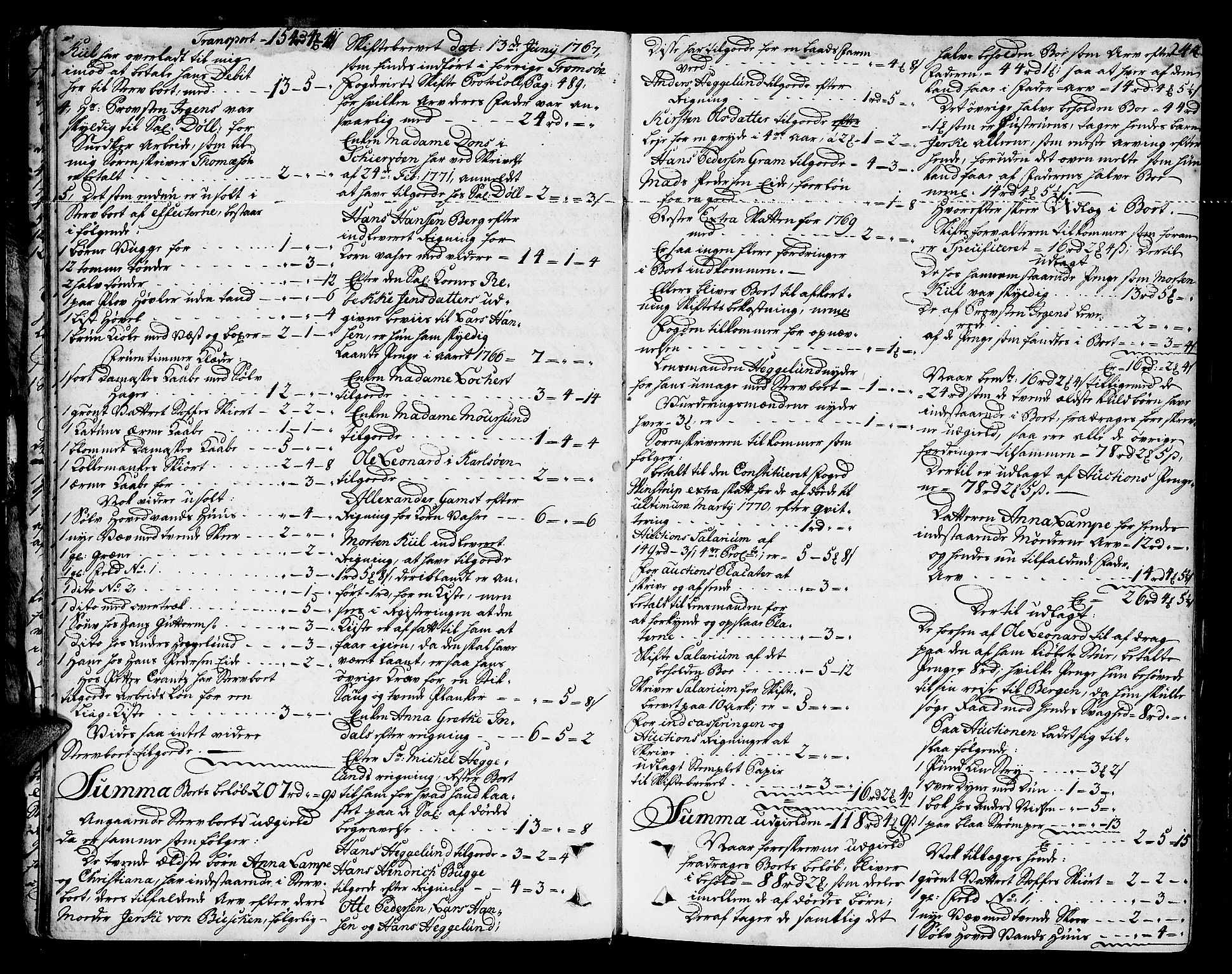 Senja og Tromsø sorenskriveri , AV/SATØ-SATØ-31/H/Hb/L0139: Skifteutlodningsprotokoller, 1752-1778, p. 243b-244a