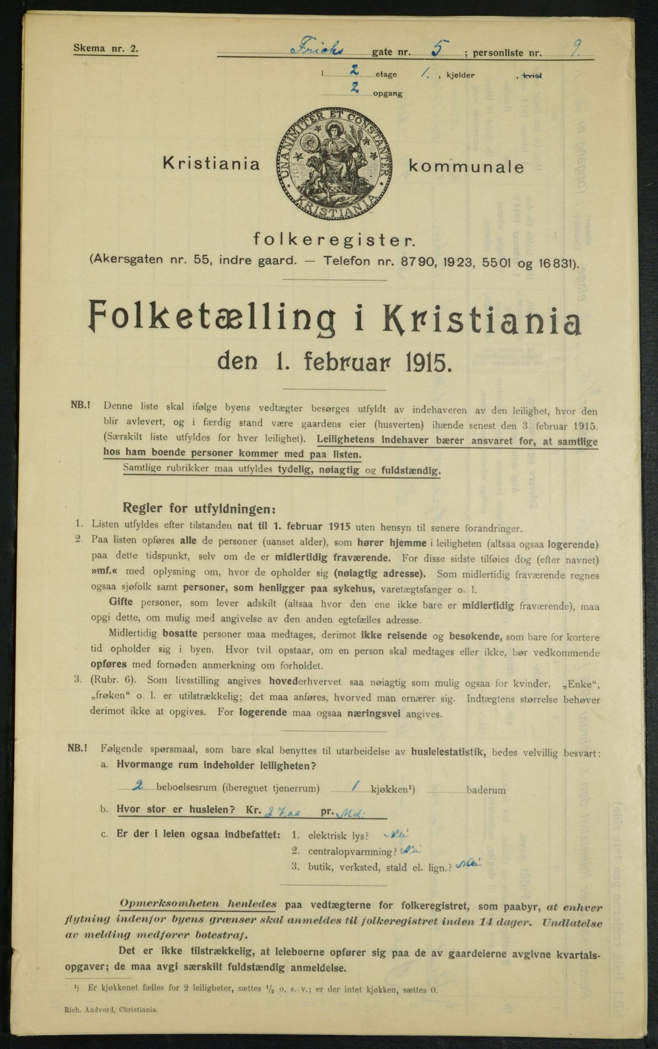 OBA, Municipal Census 1915 for Kristiania, 1915, p. 26403