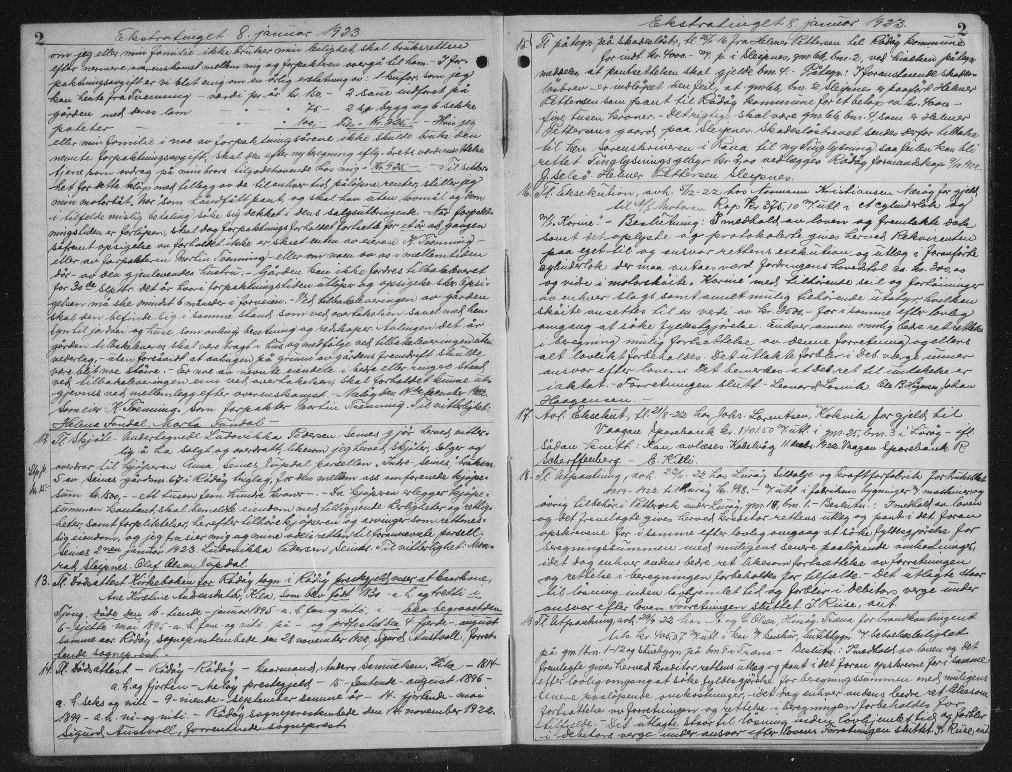 Rana sorenskriveri , AV/SAT-A-1108/1/2/2C/L0018: Mortgage book no. 18, 1923-1928, p. 2, Deed date: 08.01.1923