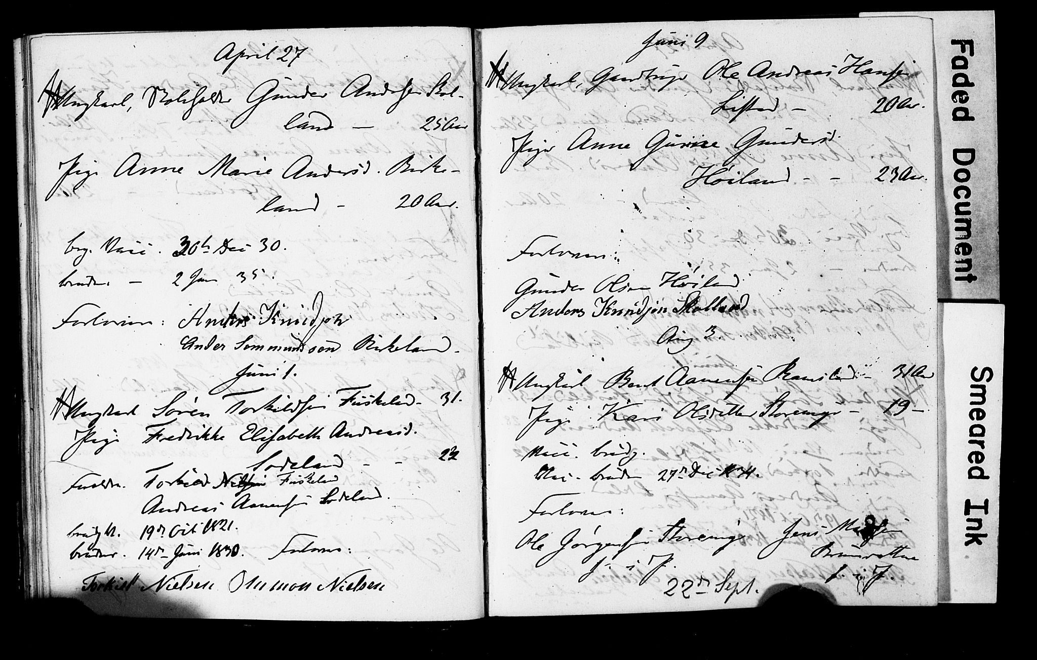 Holum sokneprestkontor, SAK/1111-0022/F/Fe/L0001: Banns register no. II 5 1, 1847-1858, p. 23