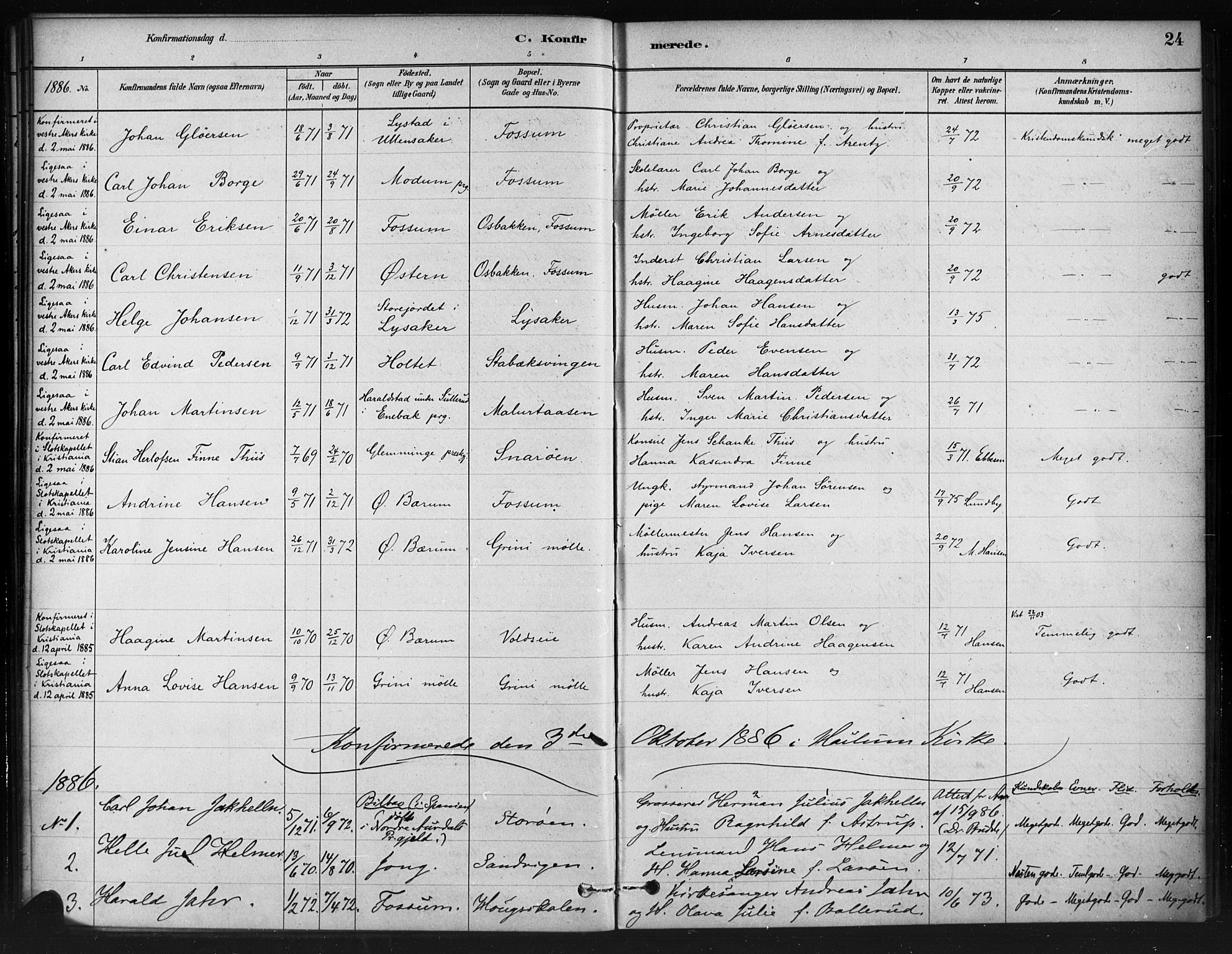 Asker prestekontor Kirkebøker, AV/SAO-A-10256a/F/Fc/L0002: Parish register (official) no. III 2, 1879-1904, p. 24