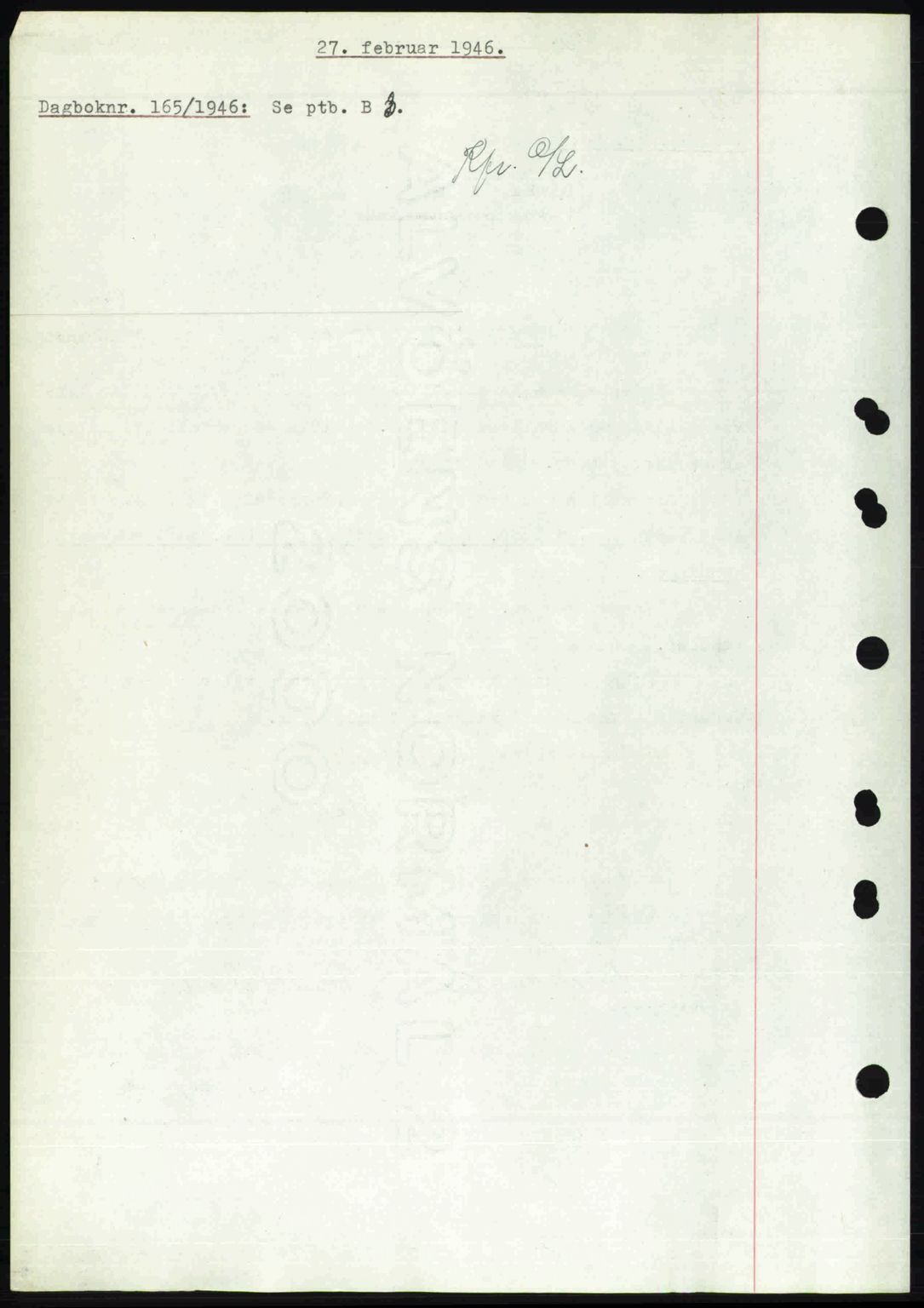 Nedenes sorenskriveri, SAK/1221-0006/G/Gb/Gba/L0054: Mortgage book no. A6c, 1946-1946, Diary no: : 165/1946
