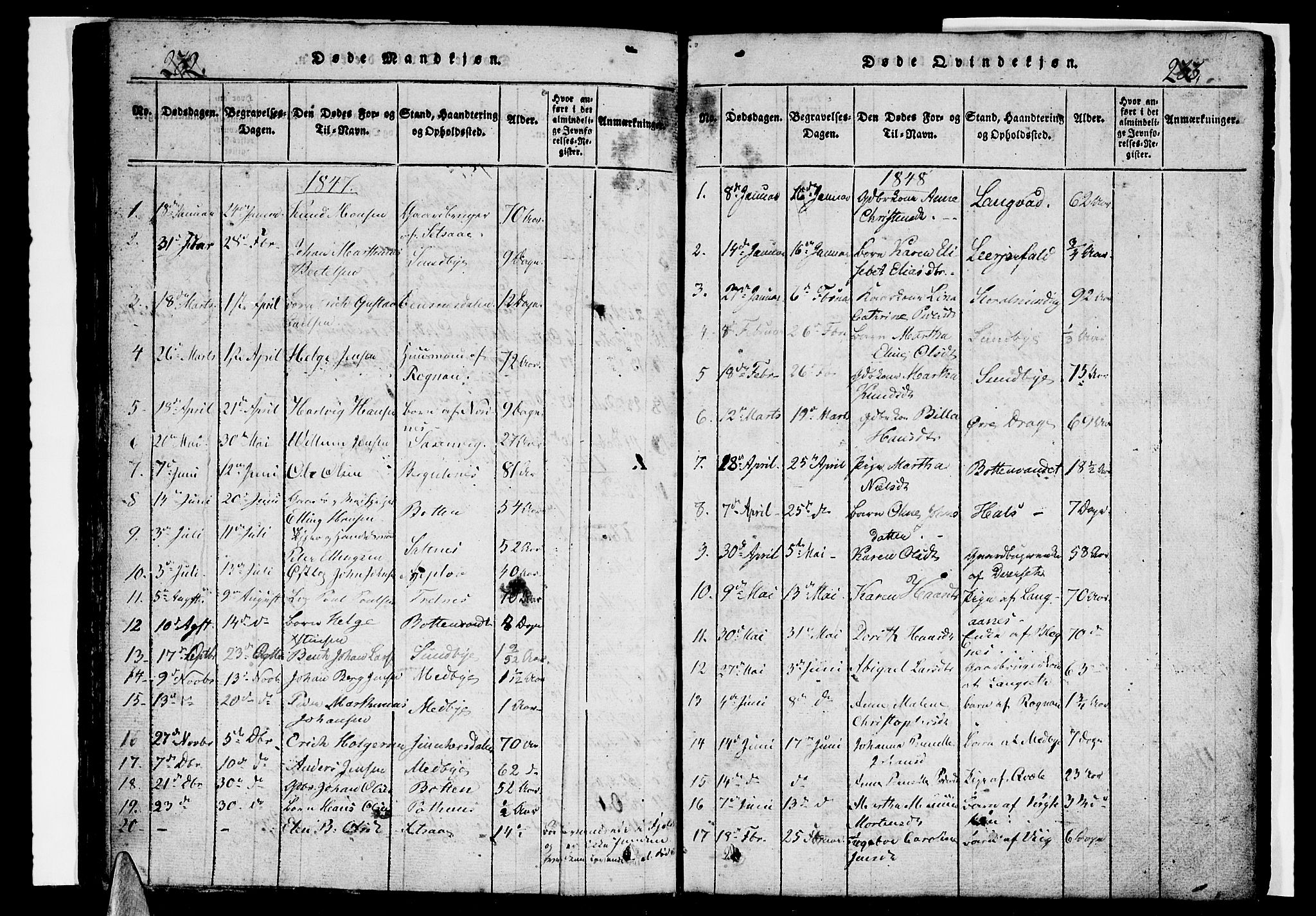 Ministerialprotokoller, klokkerbøker og fødselsregistre - Nordland, SAT/A-1459/847/L0676: Parish register (copy) no. 847C04, 1821-1853, p. 232-233