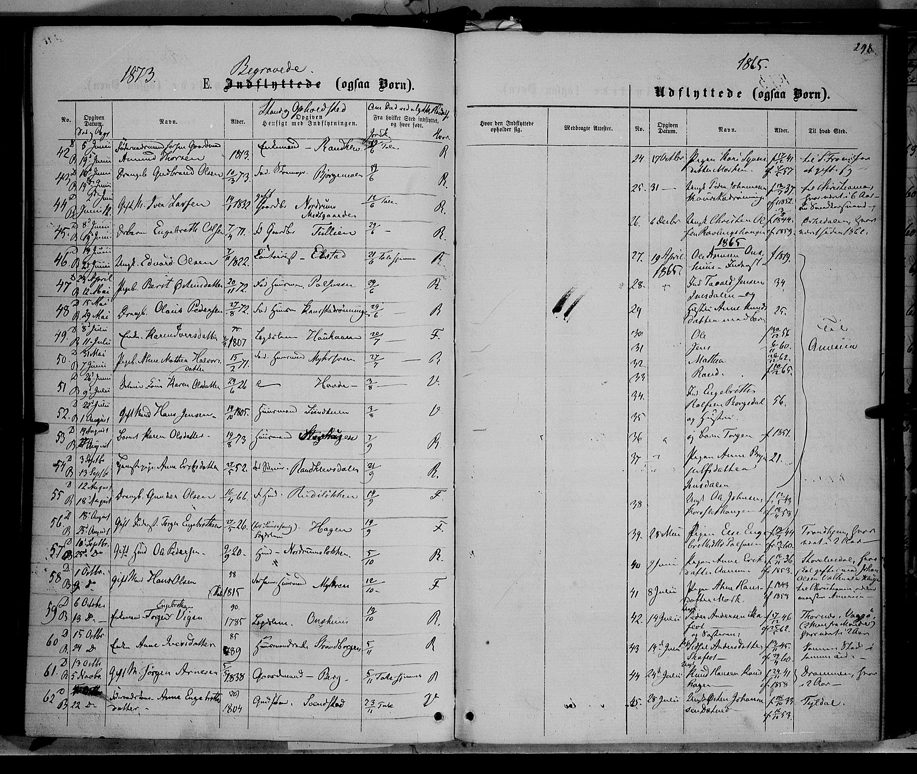 Ringebu prestekontor, SAH/PREST-082/H/Ha/Haa/L0007: Parish register (official) no. 7, 1860-1877, p. 298