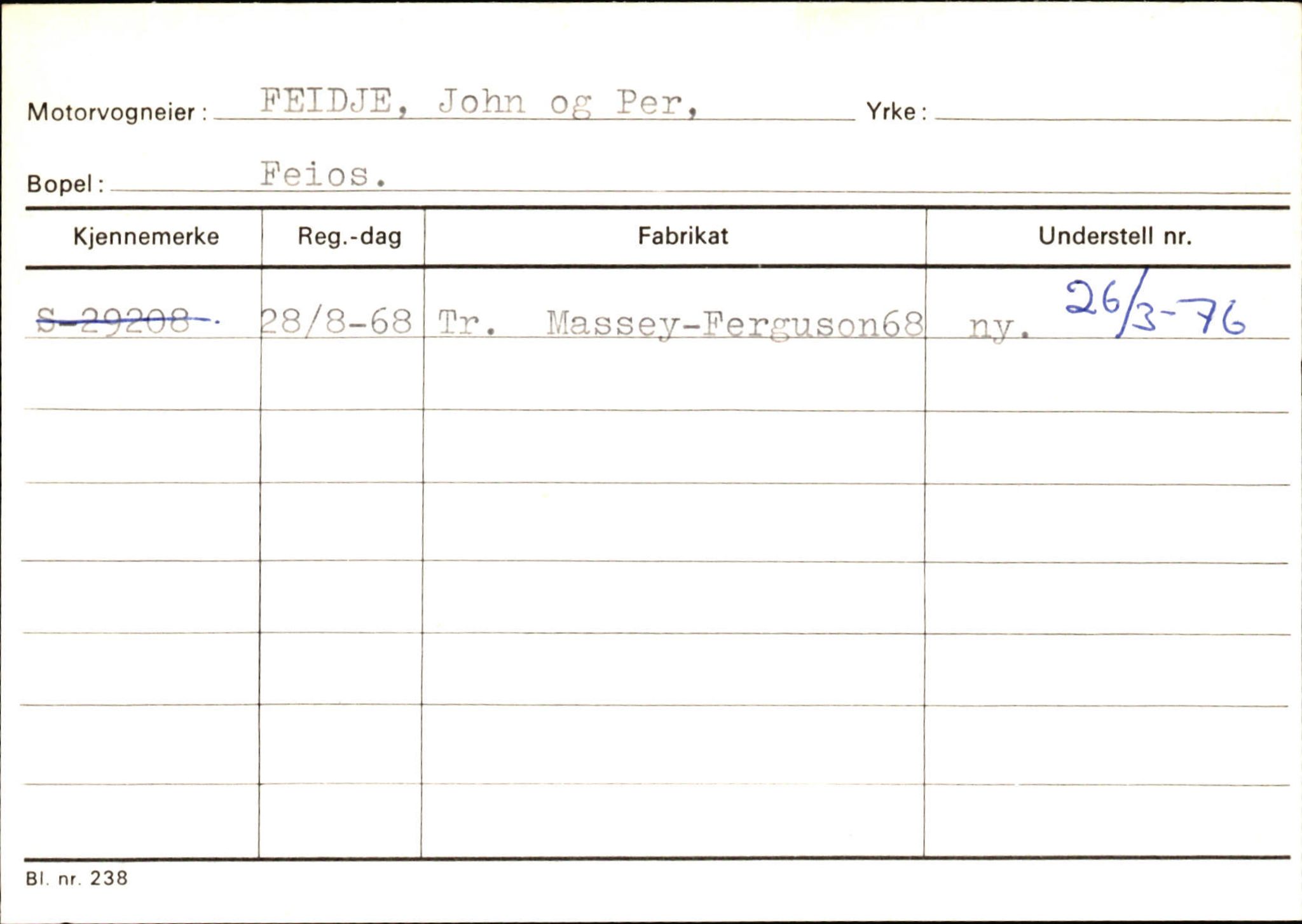 Statens vegvesen, Sogn og Fjordane vegkontor, AV/SAB-A-5301/4/F/L0126: Eigarregister Fjaler M-Å. Leikanger A-Å, 1945-1975, p. 1099