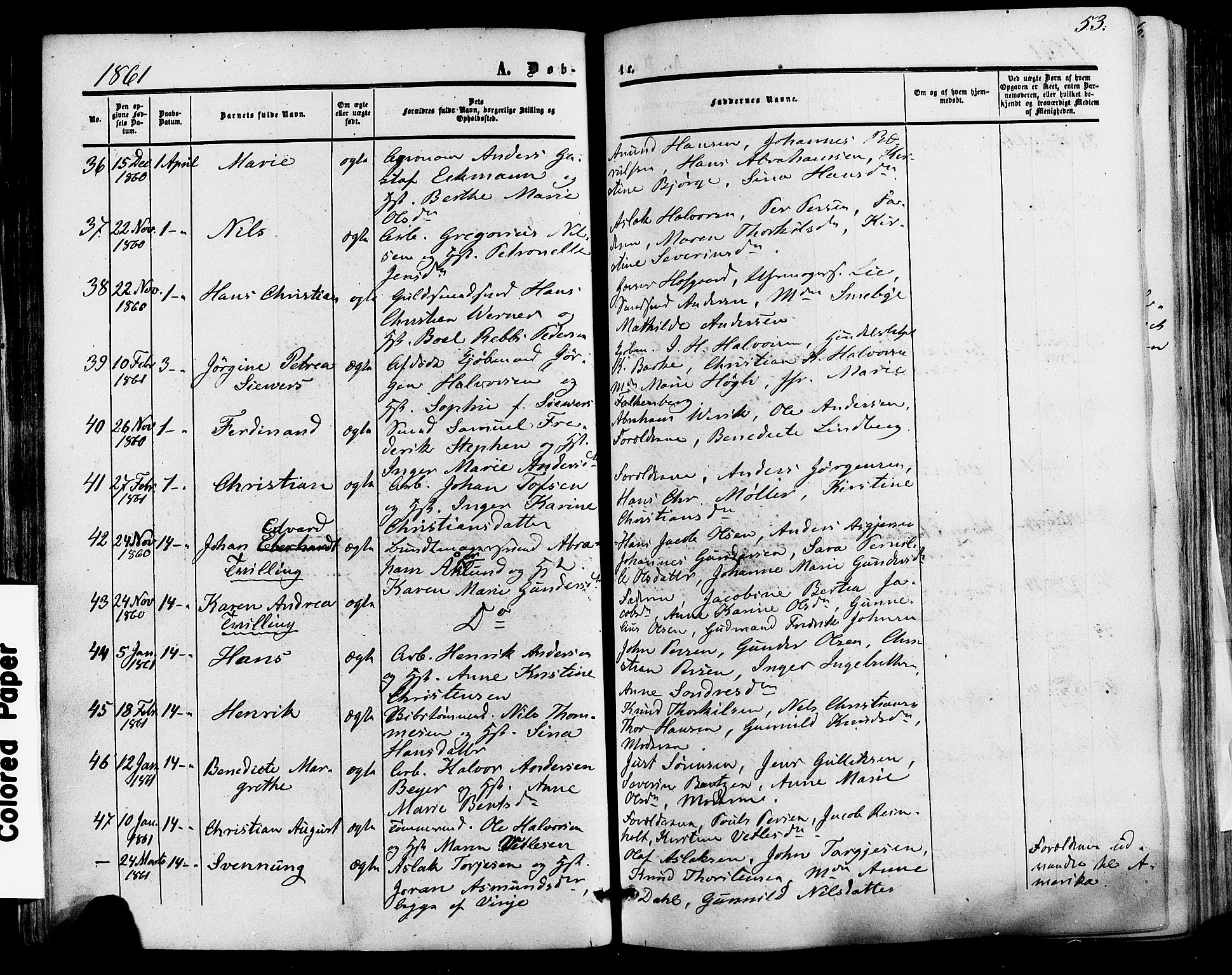 Skien kirkebøker, AV/SAKO-A-302/F/Fa/L0007: Parish register (official) no. 7, 1856-1865, p. 53