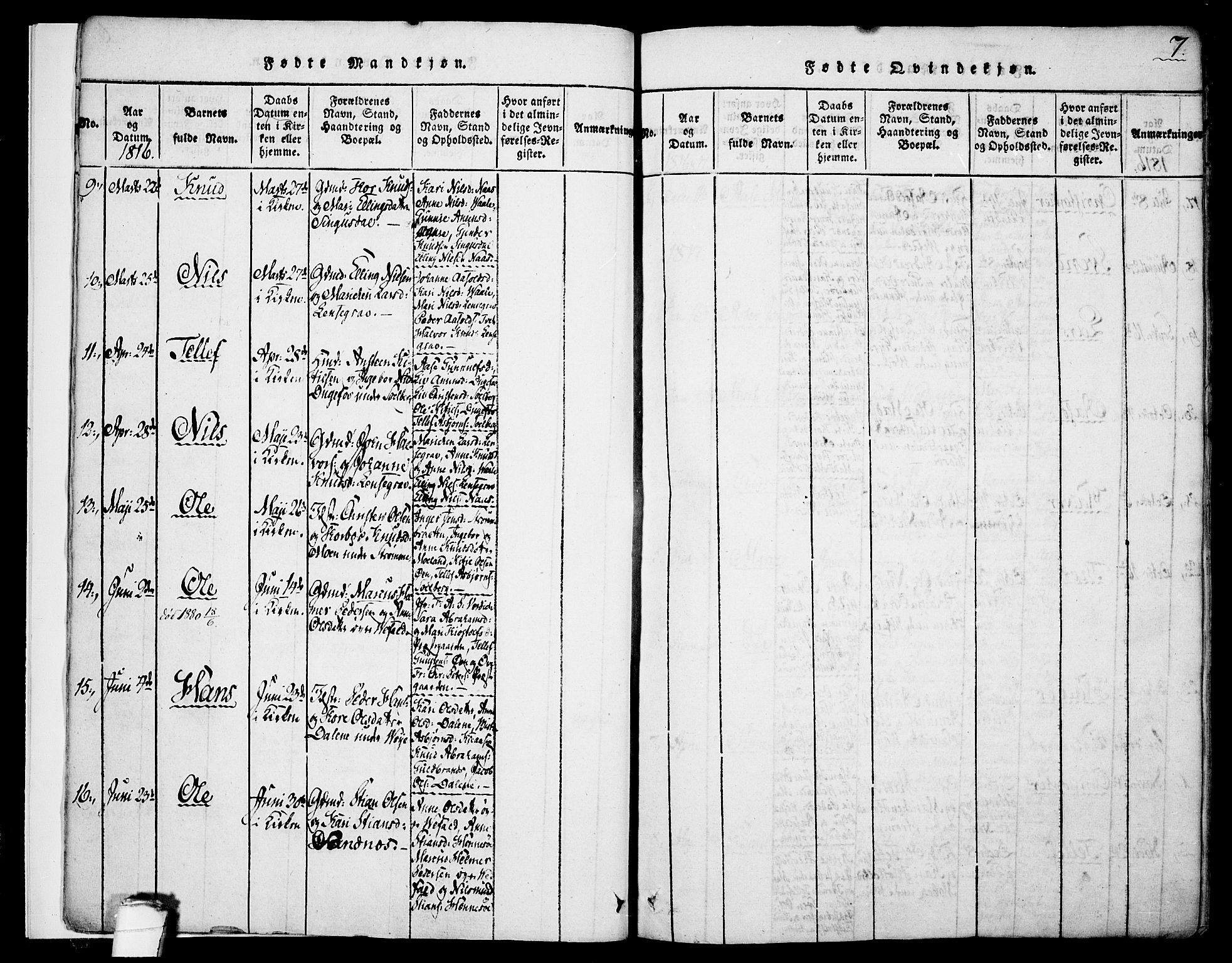 Drangedal kirkebøker, SAKO/A-258/F/Fa/L0005: Parish register (official) no. 5 /1, 1814-1831, p. 7