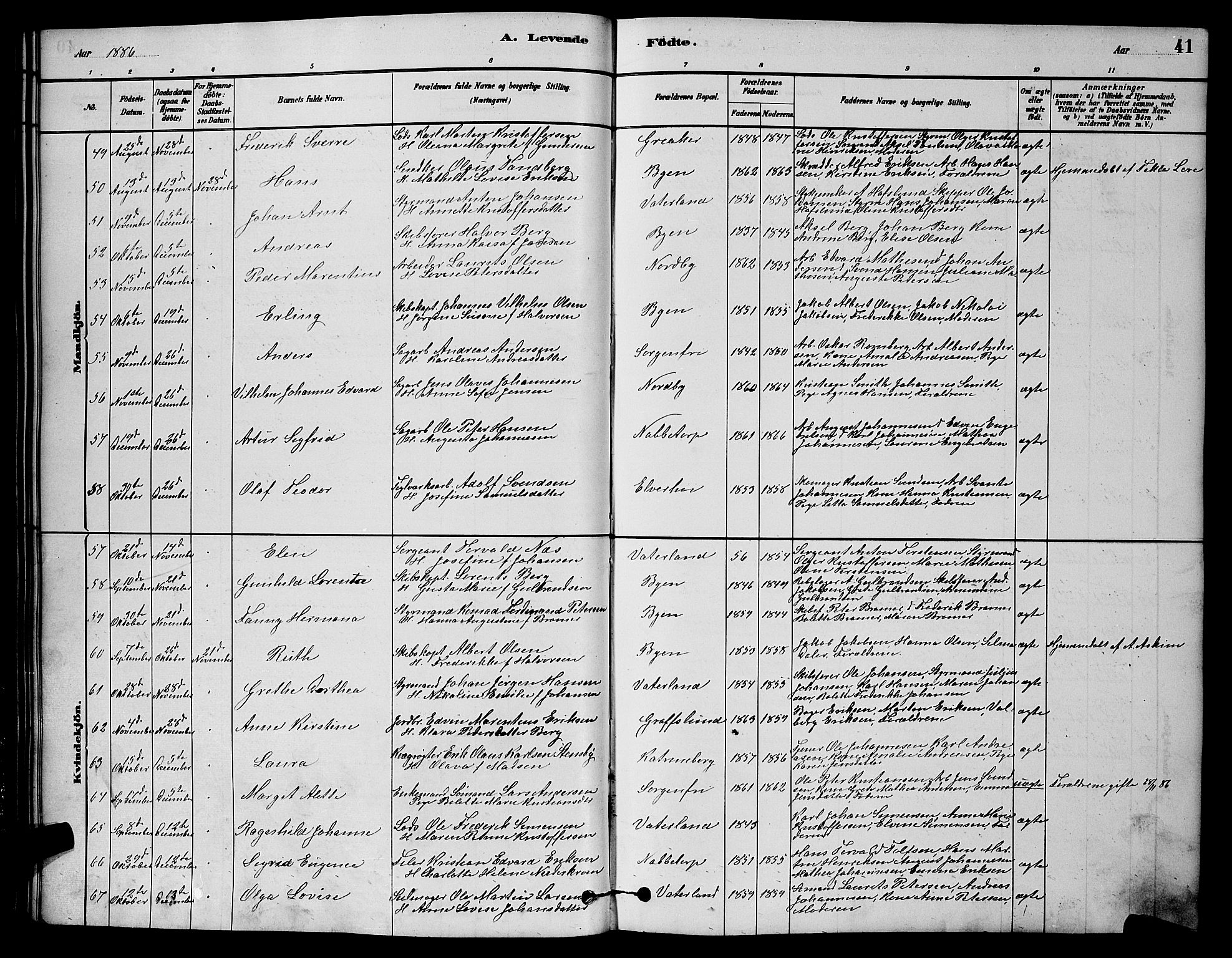 Østre Fredrikstad prestekontor Kirkebøker, AV/SAO-A-10907/G/Ga/L0001: Parish register (copy) no. 1, 1880-1899, p. 41