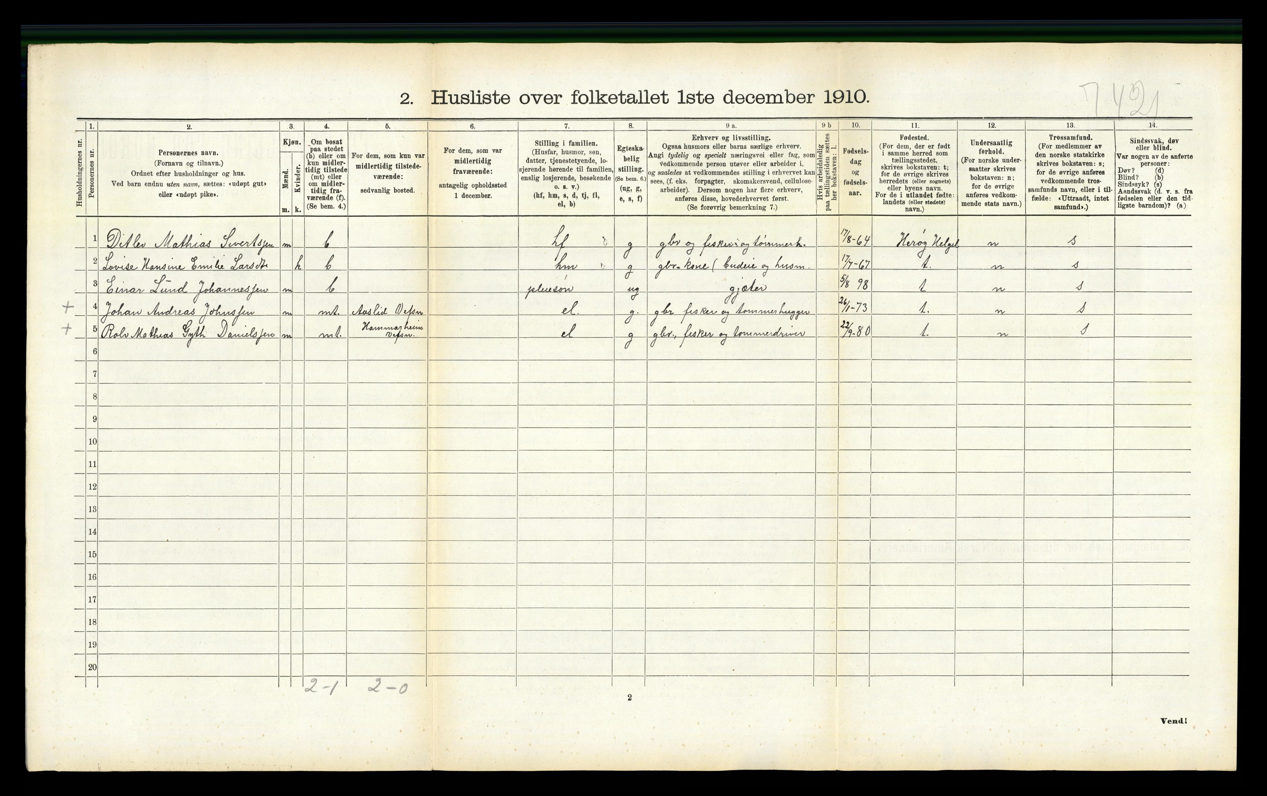 RA, 1910 census for Vefsn, 1910, p. 567