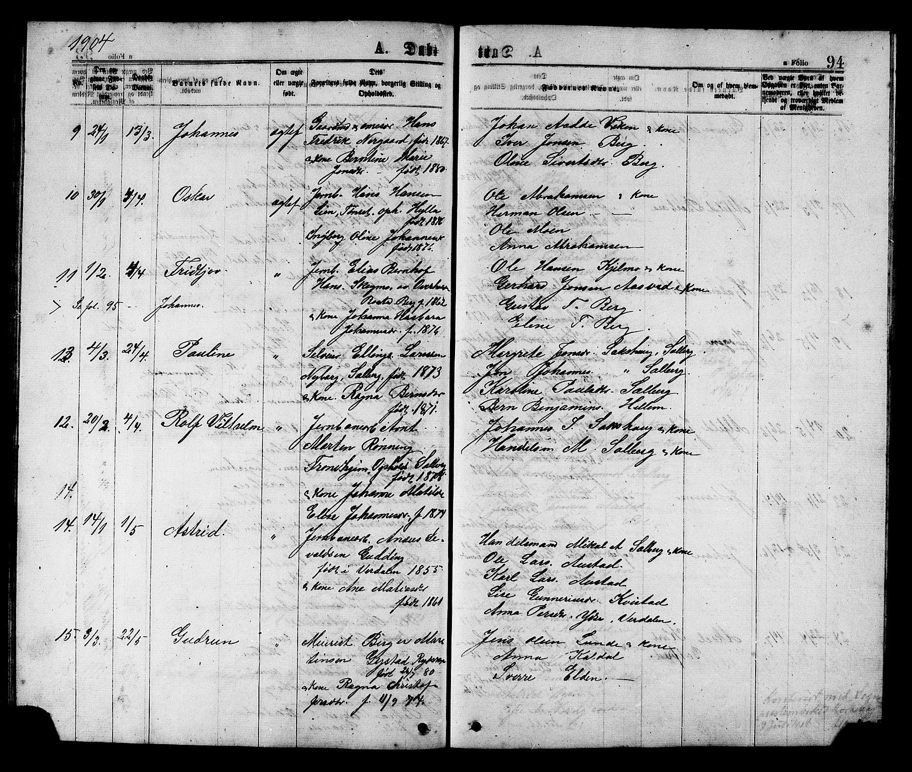 Ministerialprotokoller, klokkerbøker og fødselsregistre - Nord-Trøndelag, SAT/A-1458/731/L0311: Parish register (copy) no. 731C02, 1875-1911, p. 94