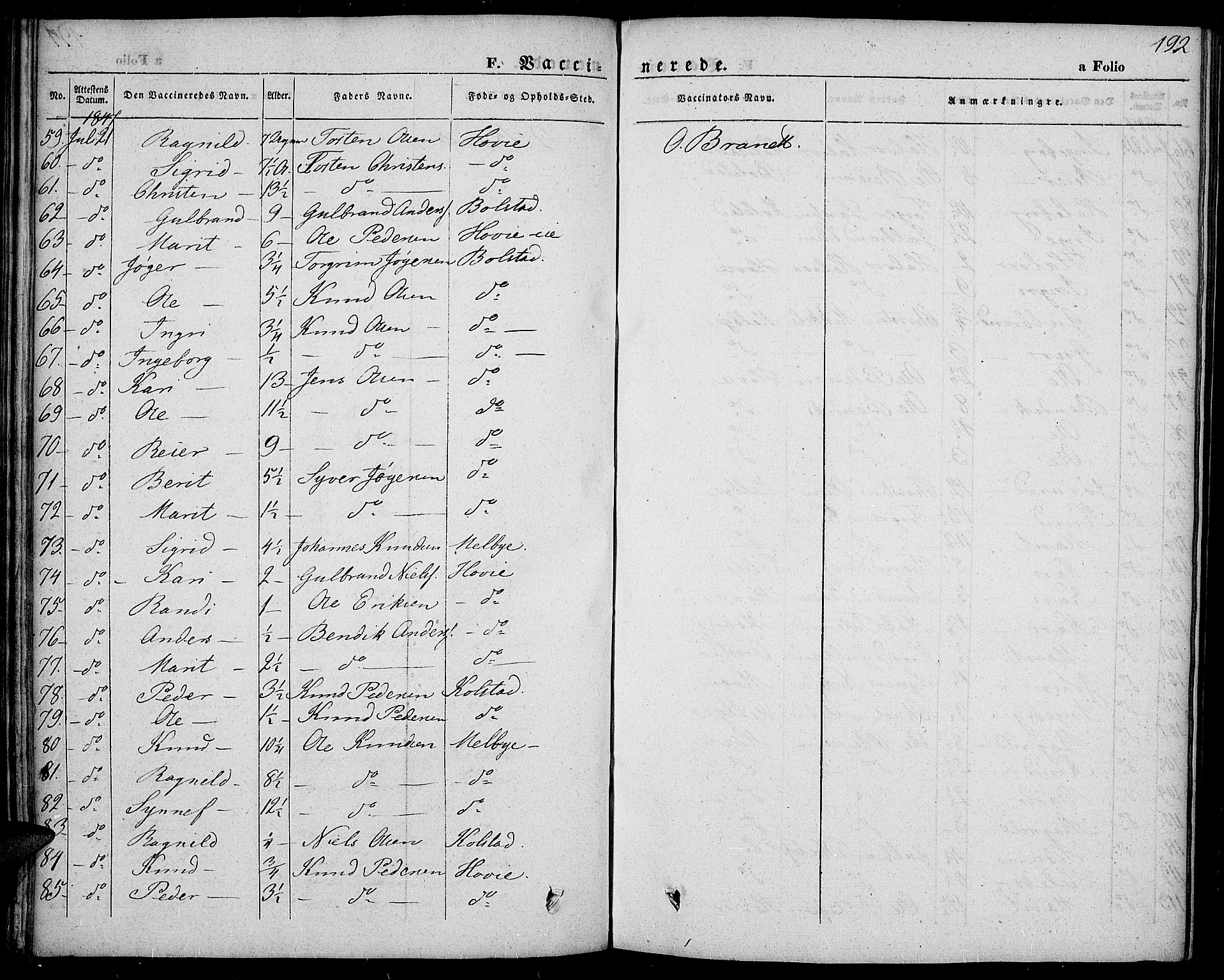 Slidre prestekontor, AV/SAH-PREST-134/H/Ha/Haa/L0004: Parish register (official) no. 4, 1831-1848, p. 192