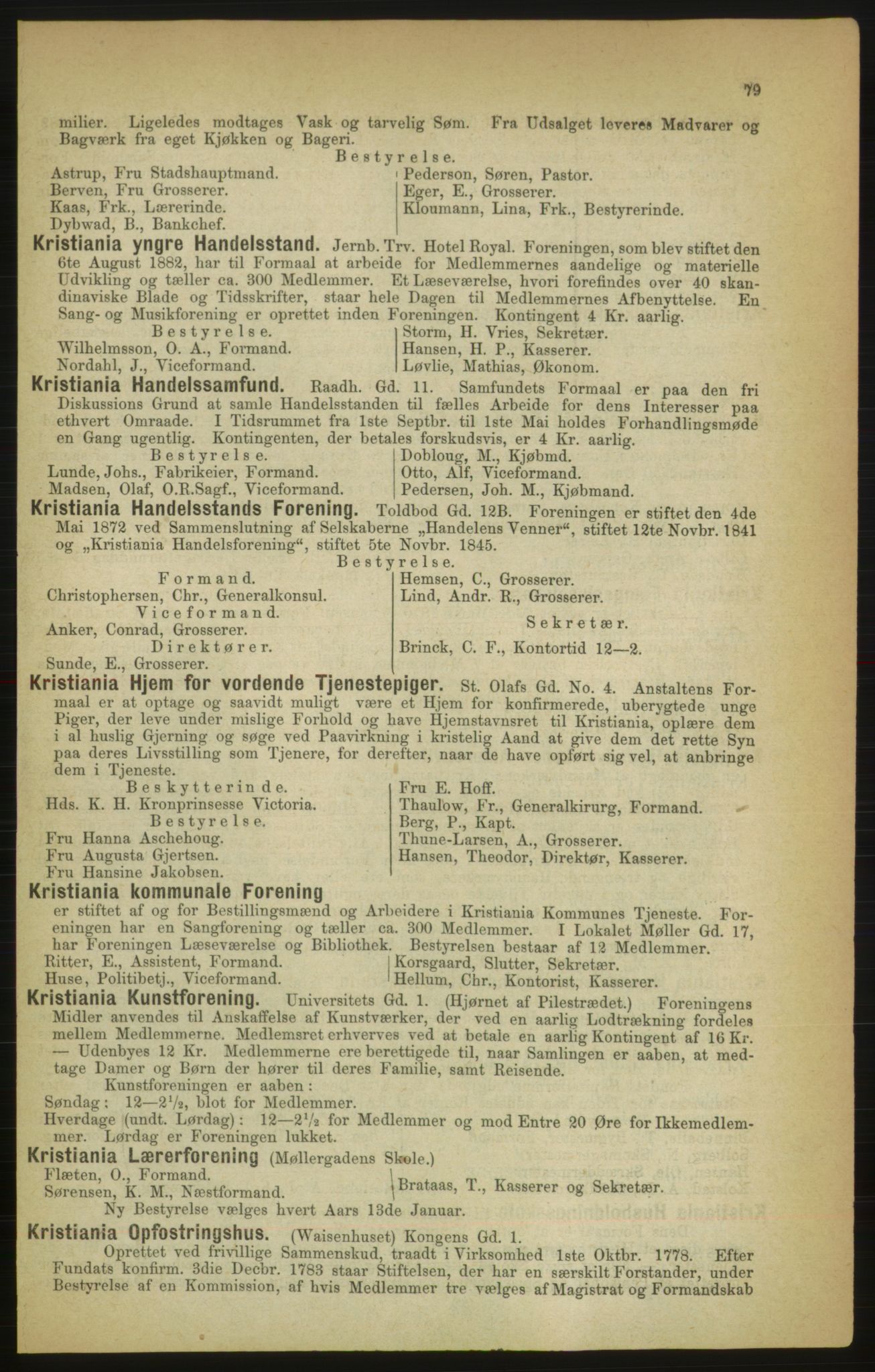 Kristiania/Oslo adressebok, PUBL/-, 1888, p. 79