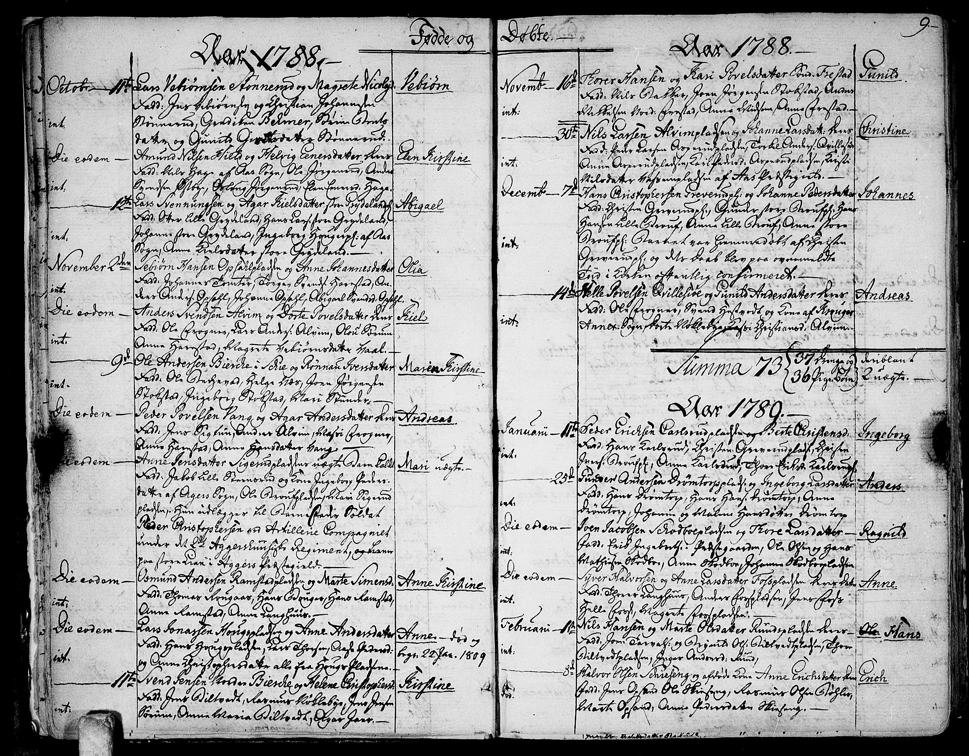 Kråkstad prestekontor Kirkebøker, SAO/A-10125a/F/Fa/L0002: Parish register (official) no. I 2, 1786-1814, p. 9