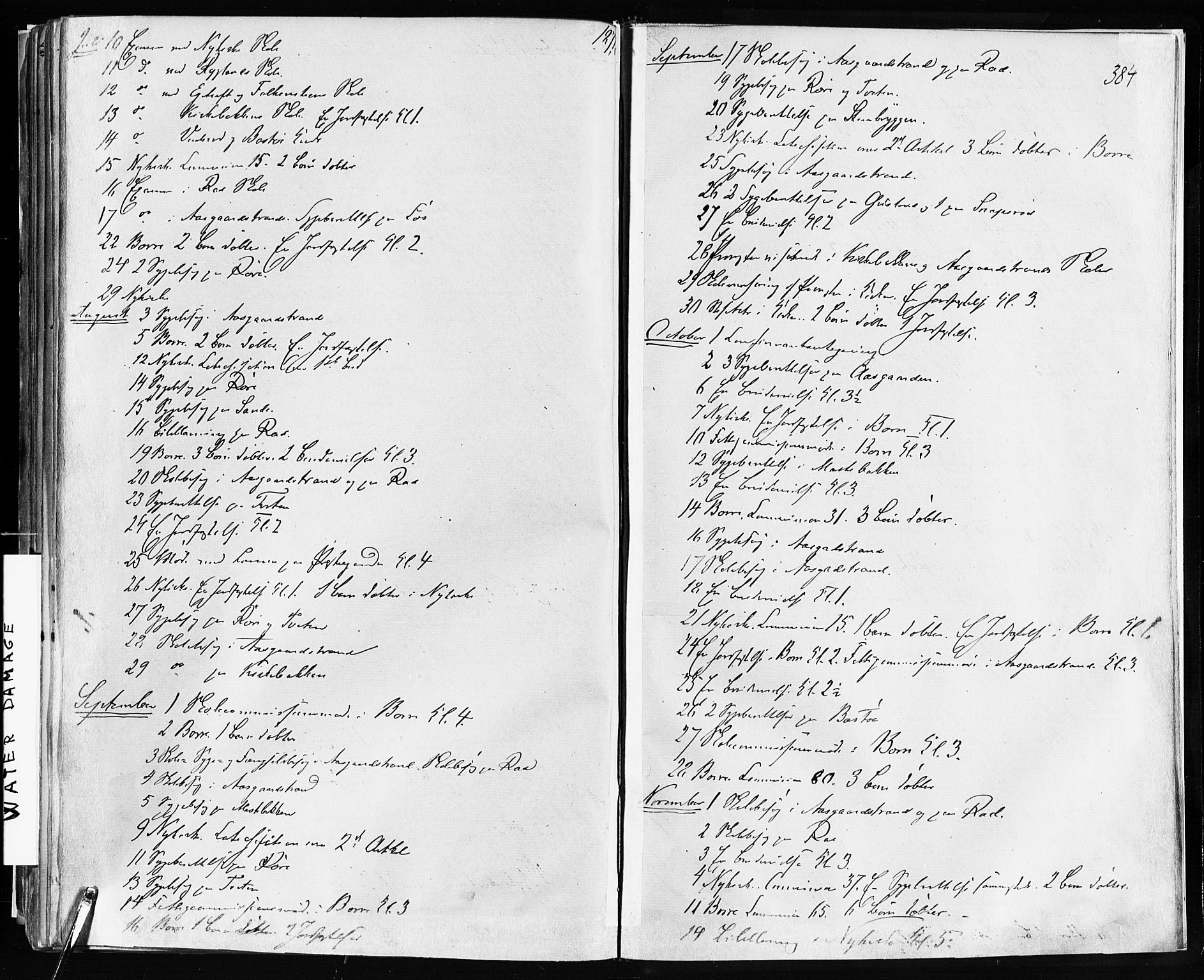 Borre kirkebøker, AV/SAKO-A-338/F/Fa/L0008: Parish register (official) no. I 8, 1868-1877, p. 384