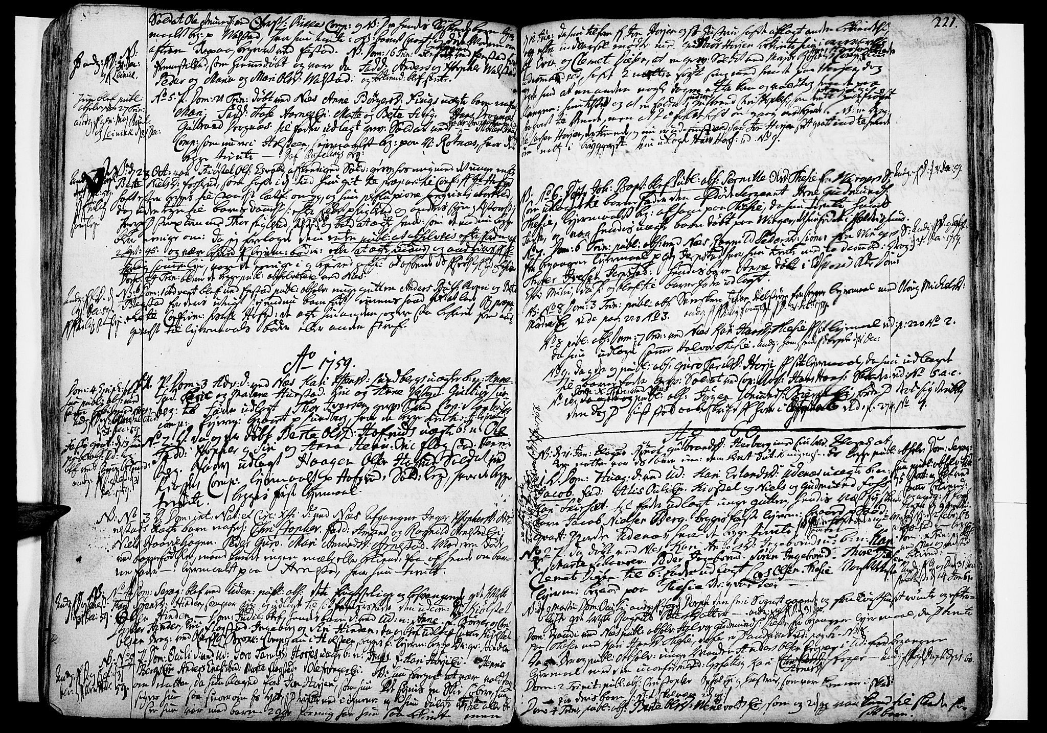 Nes prestekontor Kirkebøker, SAO/A-10410/F/Fa/L0003: Parish register (official) no. I 3, 1734-1781, p. 221